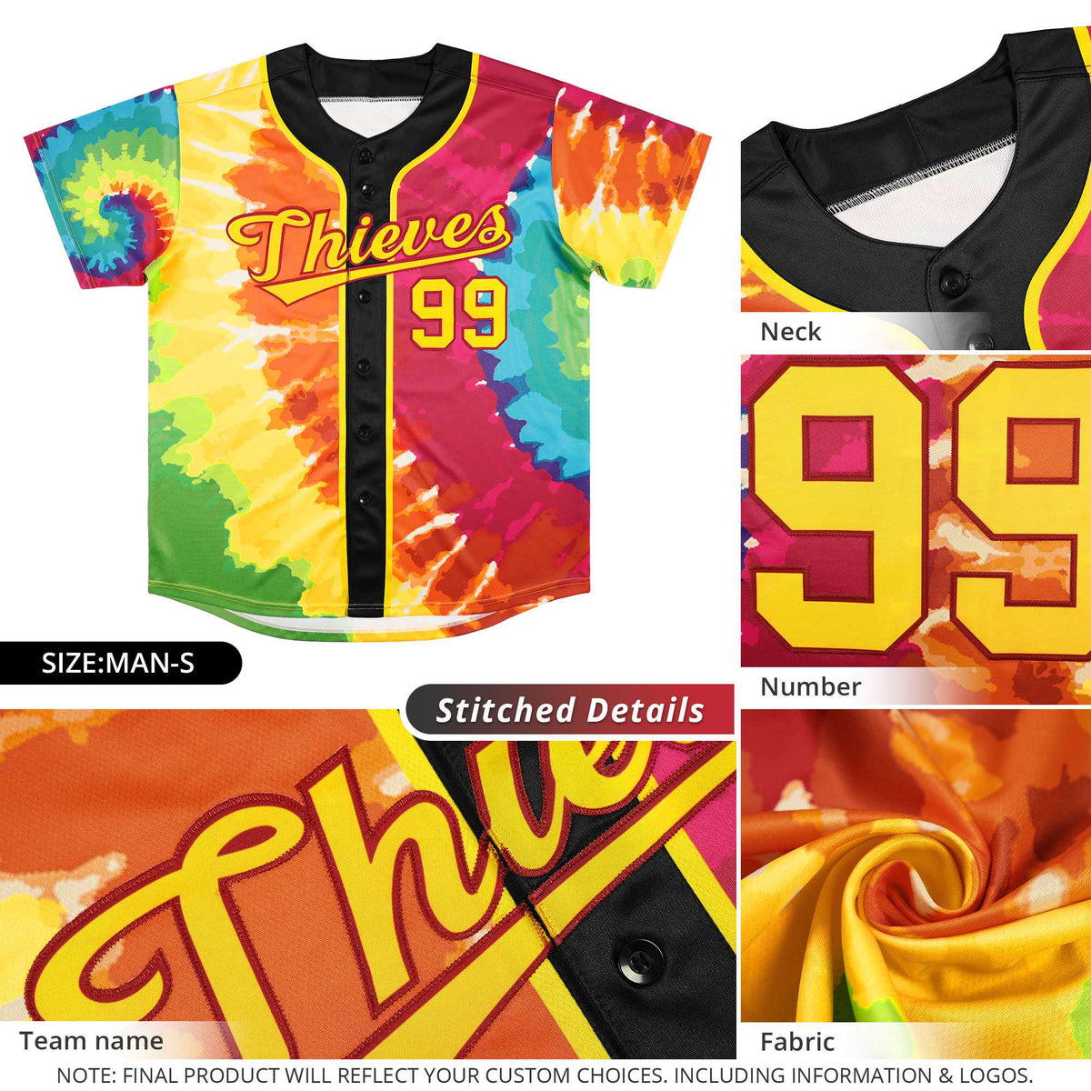 Custom Royal Tie-Dye Graffiti Pattern Authentic Baseball Jersey| KXKSHOP