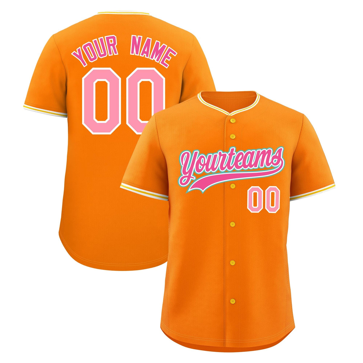 Custom Orange Gold White Classic Style Stitched Sports Uniform For Men Women Youth Personalized Lightweight Baseball Jersey| KXKSHOP