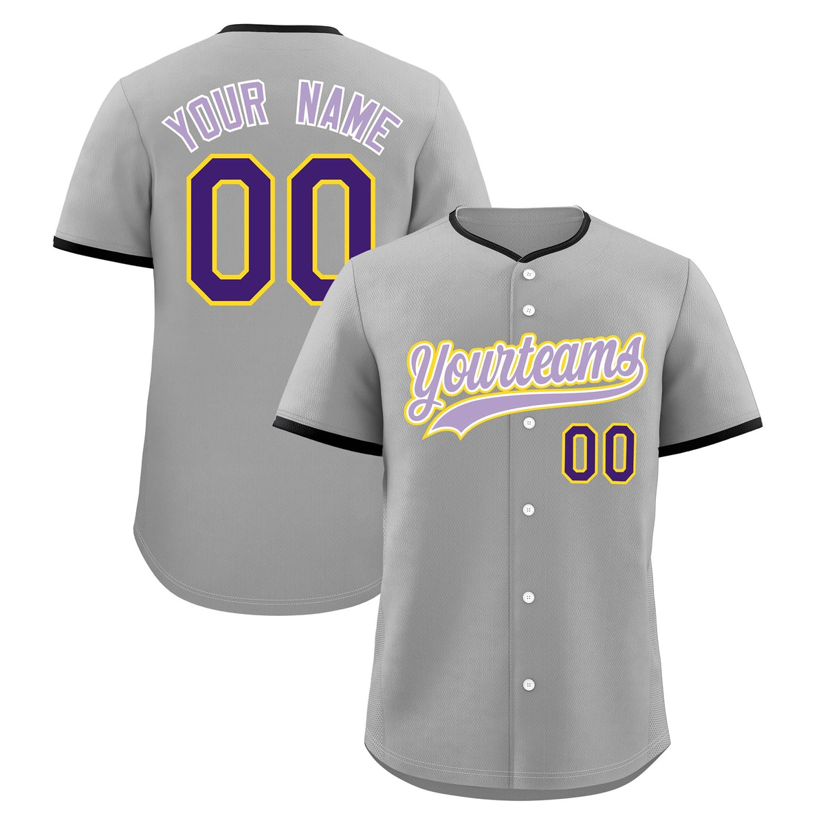 Custom Gray Light Purple White Classic Style Stitched Sports Uniform For Men Women Youth Personalized Quick Dry Baseball Jersey| KXKSHOP