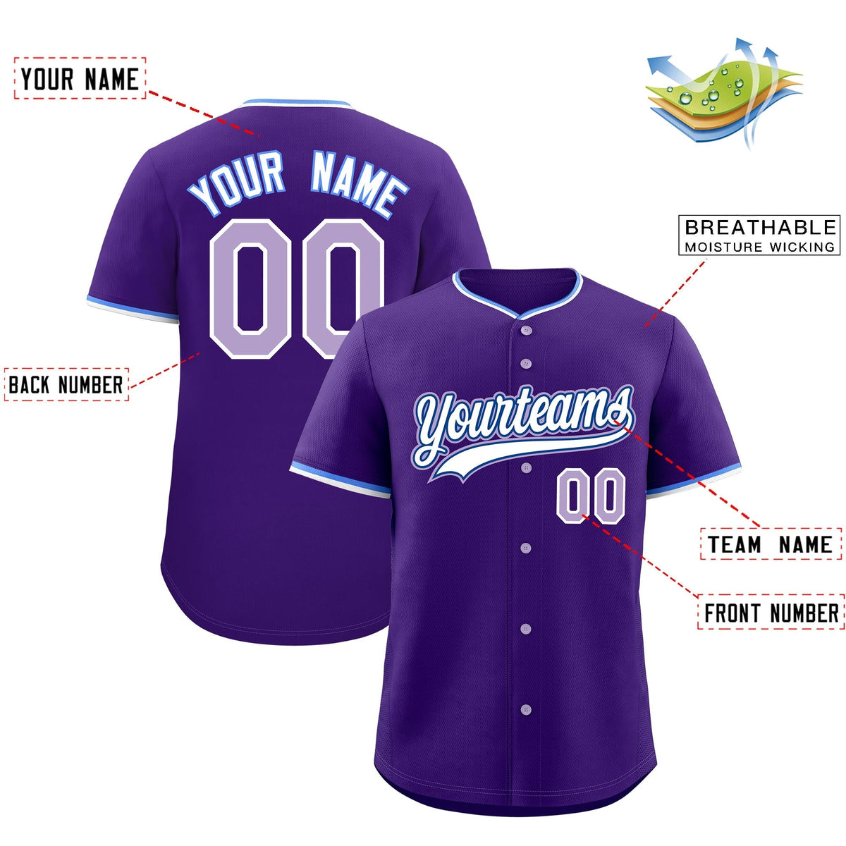Custom Purple White Royal Classic Style Stitched Sports Uniform For Men Women Youth Personalized Quick Dry Baseball Jersey| KXKSHOP