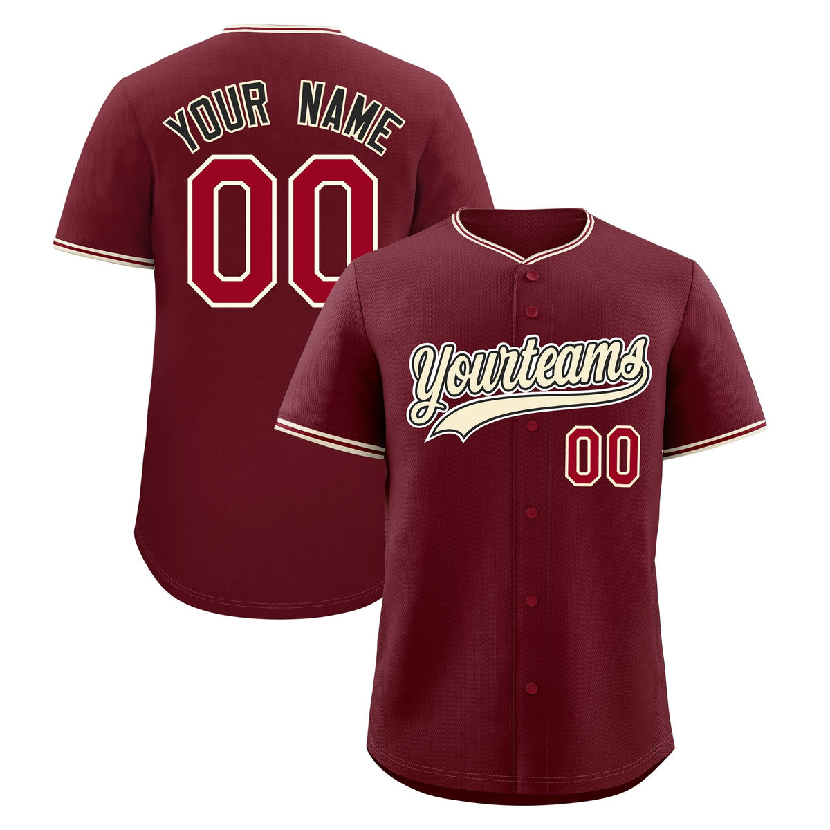 Custom Maroon Crimson Cream Classic Style Stitched Sports Uniform For Men Women Youth Personalized Lightweight Baseball Jersey| KXKSHOP