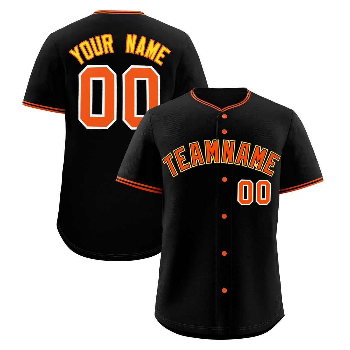 Custom Black Orange Gold Classic Style Stitched Sports Uniform For Men Women Youth Personalized Quick Dry Baseball Jersey| KXKSHOP