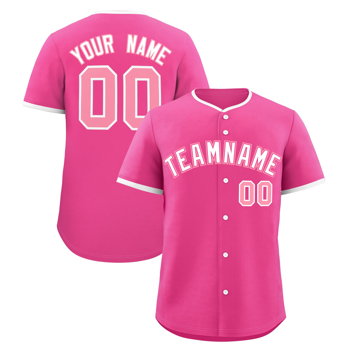 Custom Pink White Light Pink Classic Style Stitched Sports Uniform For Men Women Youth Personalized Lightweight Baseball Jersey| KXKSHOP