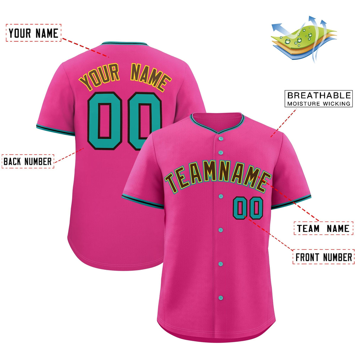 Custom Rose Red Black Teal Classic Style Stitched Sports Uniform For Men Women Youth Personalized Quick Dry Baseball Jersey| KXKSHOP