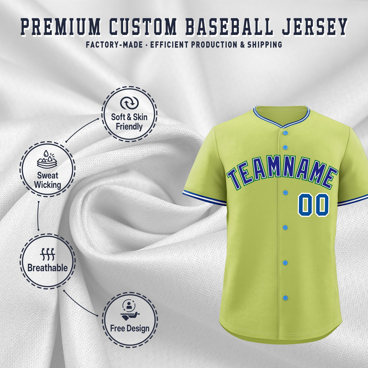 Custom Champagne White Royal Classic Style Stitched Sports Uniform For Men Women Youth Personalized Lightweight Baseball Jersey| KXKSHOP