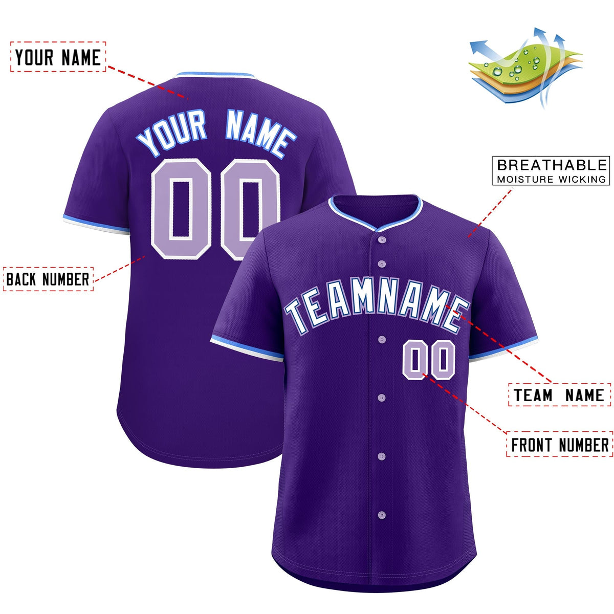 Custom Purple White Royal Classic Style Stitched Sports Uniform For Men Women Youth Personalized Quick Dry Baseball Jersey| KXKSHOP