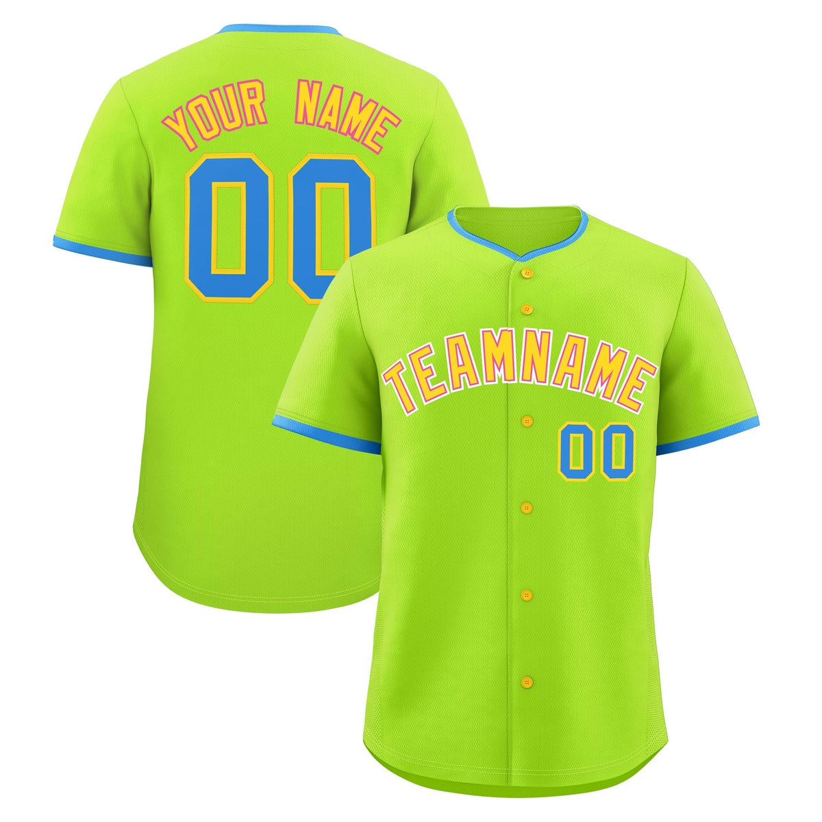 Custom Neon Green Gold Pink Classic Style Stitched Sports Uniform For Men Women Youth Personalized Quick Dry Baseball Jersey| KXKSHOP