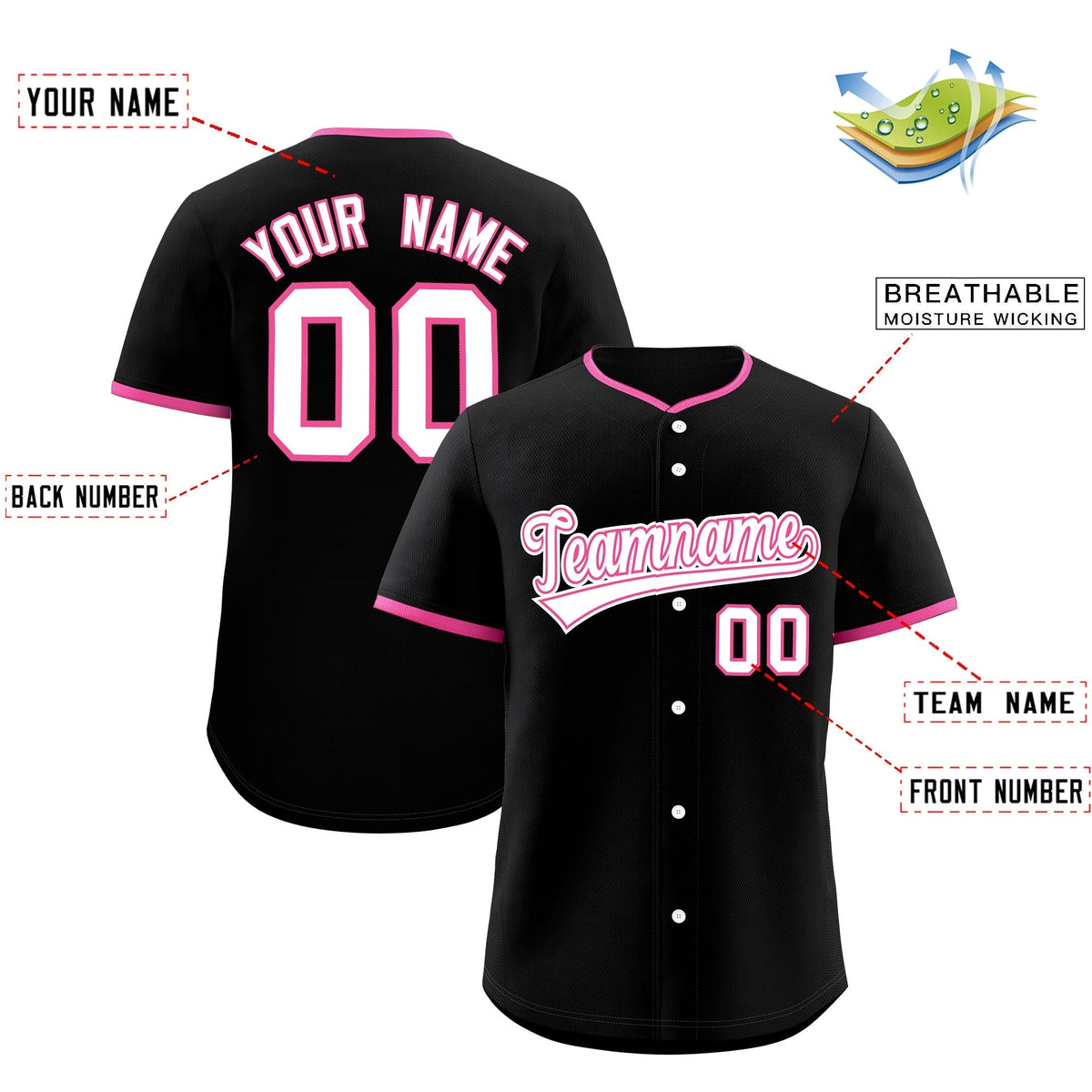 Custom Black Rose Red White Classic Style Stitched Sports Uniform For Men Women Youth Personalized Lightweight Baseball Jersey| KXKSHOP