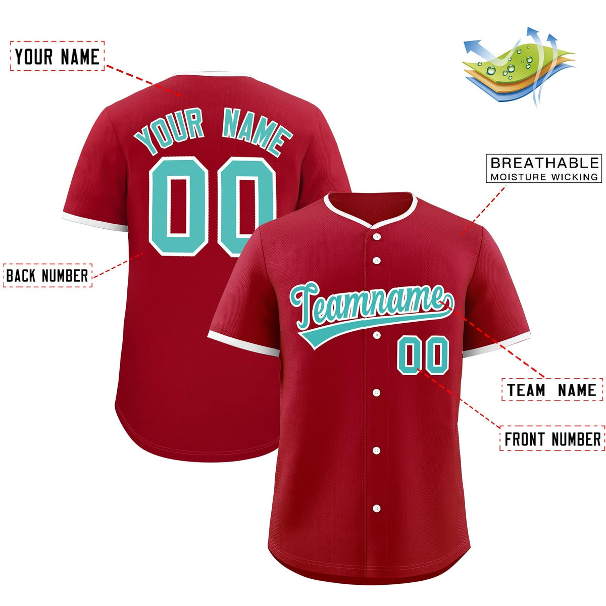 Custom Teal White Classic Style Stitched Sports Uniform For Men Women Youth Personalized Lightweight Baseball Jersey| KXKSHOP
