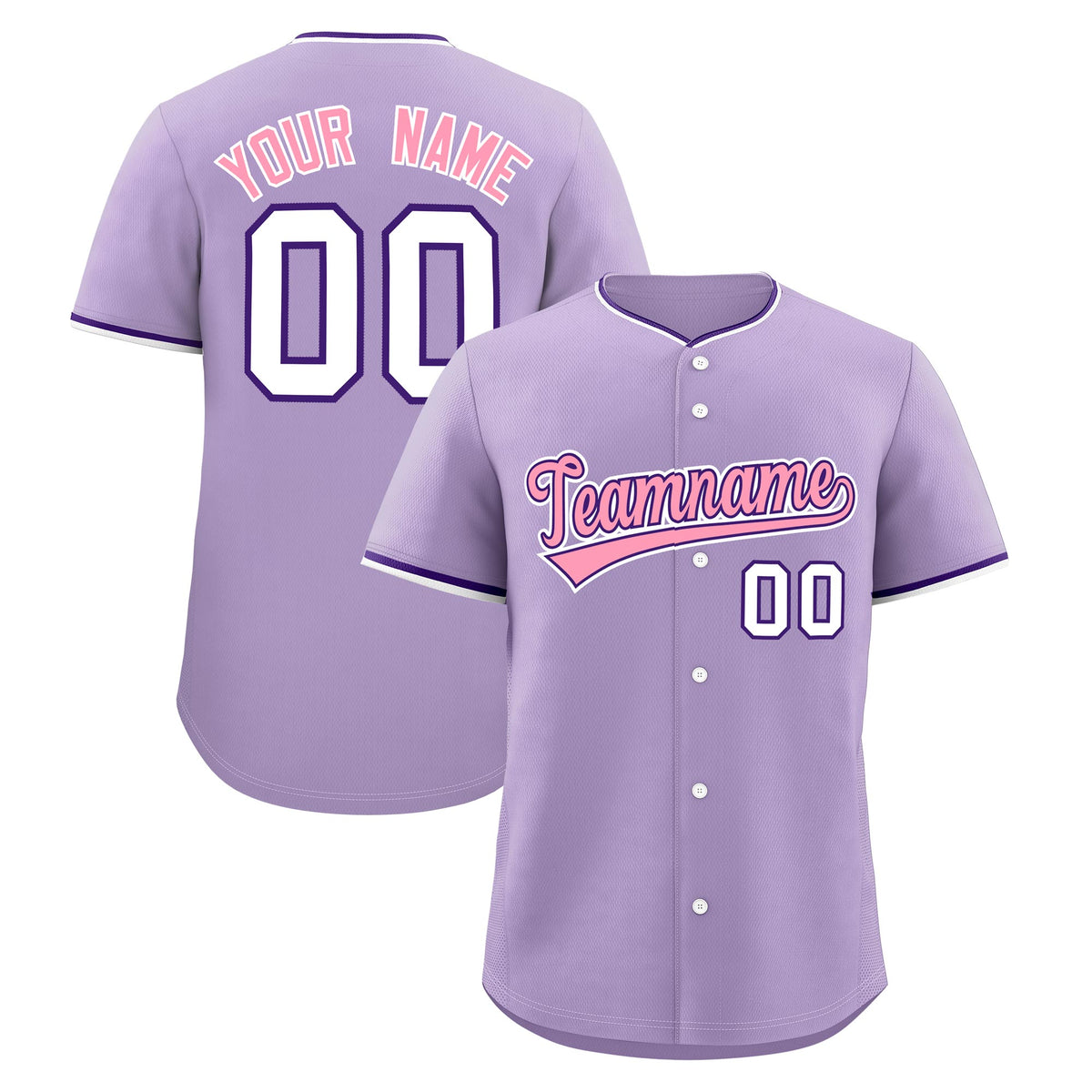 Custom Light Purple White Purple Classic Style Stitched Sports Uniform For Men Women Youth Personalized Quick Dry Baseball Jersey| KXKSHOP