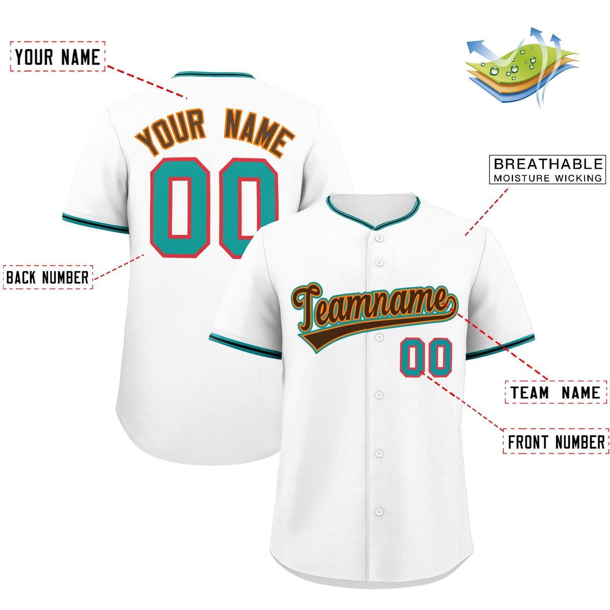 Custom White Black Teal Classic Style Stitched Sports Uniform For Men Women Youth Personalized Quick Dry Baseball Jersey| KXKSHOP