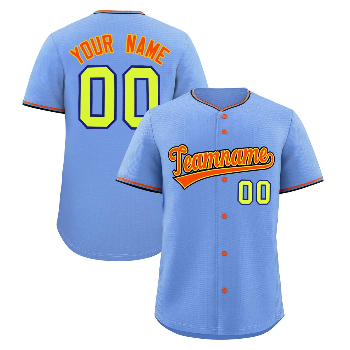 Custom Light Blue Powder Blue Black Classic Style Stitched Sports Uniform For Men Women Youth Personalized Quick Dry Baseball Jersey| KXKSHOP