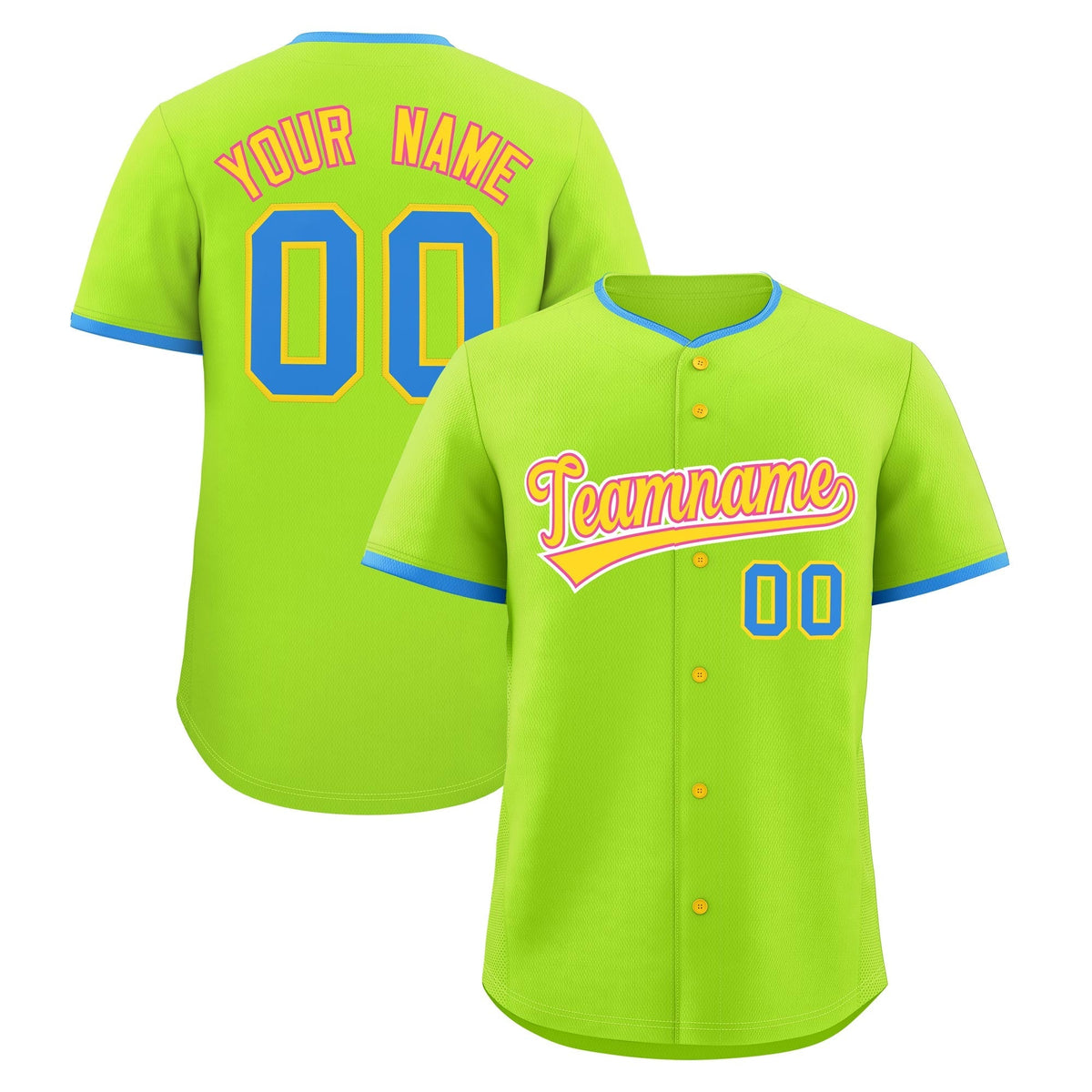 Custom Neon Green Gold Pink Classic Style Stitched Sports Uniform For Men Women Youth Personalized Quick Dry Baseball Jersey| KXKSHOP