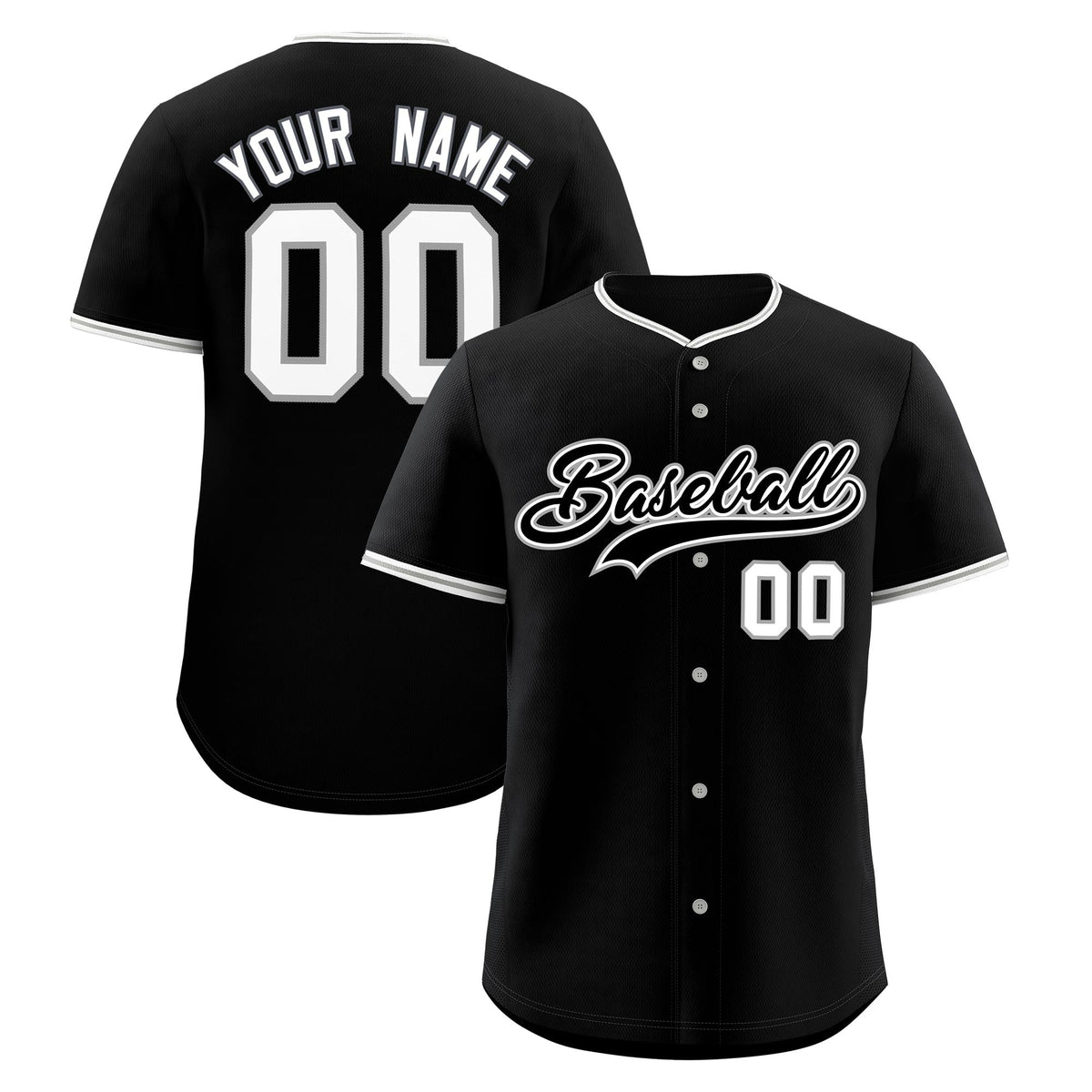Custom Black Gray White Classic Style Stitched Sports Uniform For Men Women Youth Personalized Quick Dry Baseball Jersey| KXKSHOP