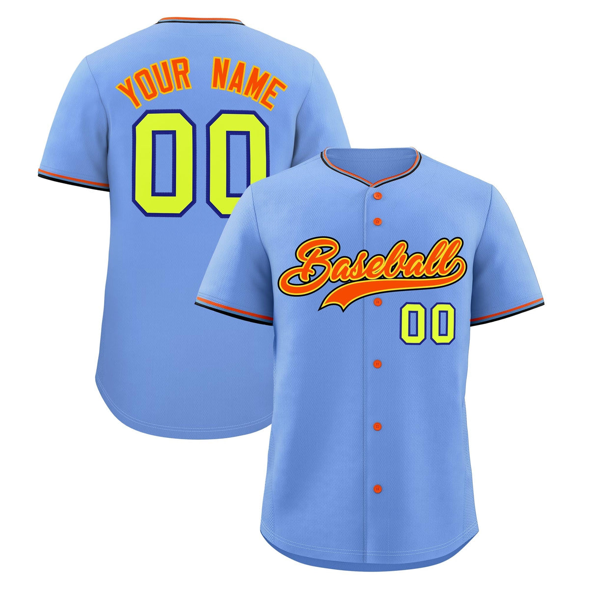 Custom Light Blue Powder Blue Black Classic Style Stitched Sports Uniform For Men Women Youth Personalized Quick Dry Baseball Jersey| KXKSHOP