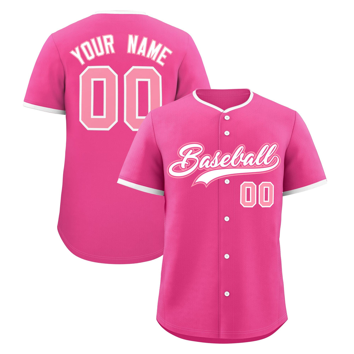 Custom Pink White Light Pink Classic Style Stitched Sports Uniform For Men Women Youth Personalized Lightweight Baseball Jersey| KXKSHOP