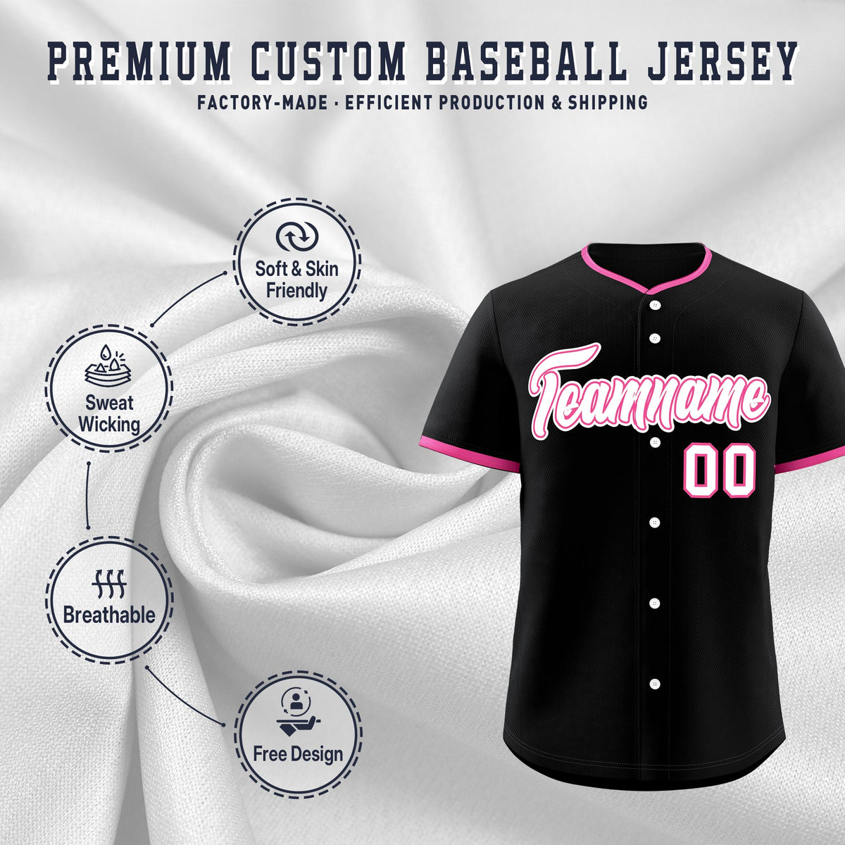 Custom Black Rose Red White Classic Style Stitched Sports Uniform For Men Women Youth Personalized Lightweight Baseball Jersey| KXKSHOP