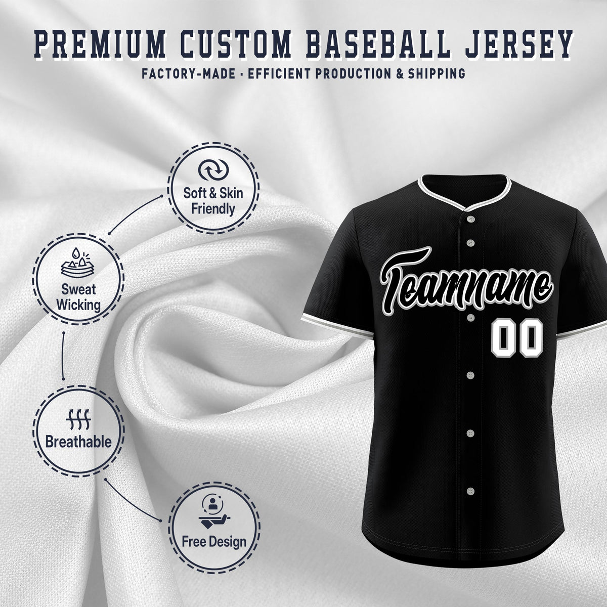 Custom Black Gray White Classic Style Stitched Sports Uniform For Men Women Youth Personalized Quick Dry Baseball Jersey| KXKSHOP