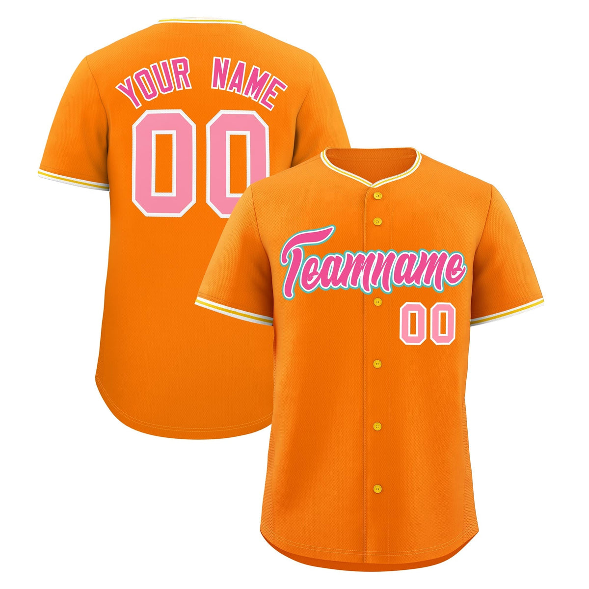 Custom Orange Gold White Classic Style Stitched Sports Uniform For Men Women Youth Personalized Lightweight Baseball Jersey| KXKSHOP