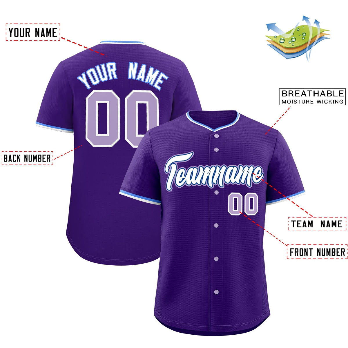 Custom Purple White Royal Classic Style Stitched Sports Uniform For Men Women Youth Personalized Quick Dry Baseball Jersey| KXKSHOP
