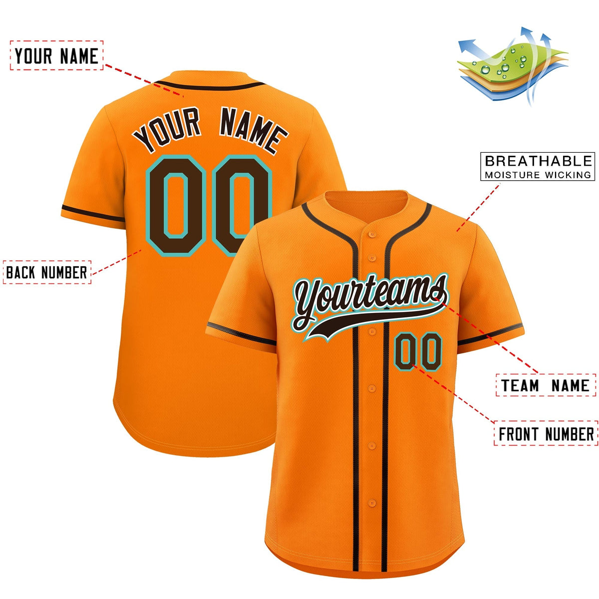 Custom Orange Classic Style Stitched Sports Uniform Personalized For Teams Lightweight Baseball Jersey| KXKSHOP