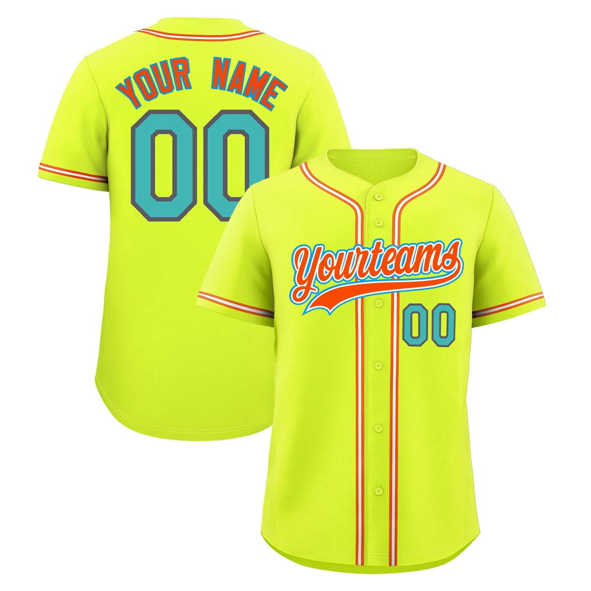 Custom Fluorescent Green Classic Style Stitched Sports Uniform Personalized For Teams Lightweight Baseball Jersey| KXKSHOP
