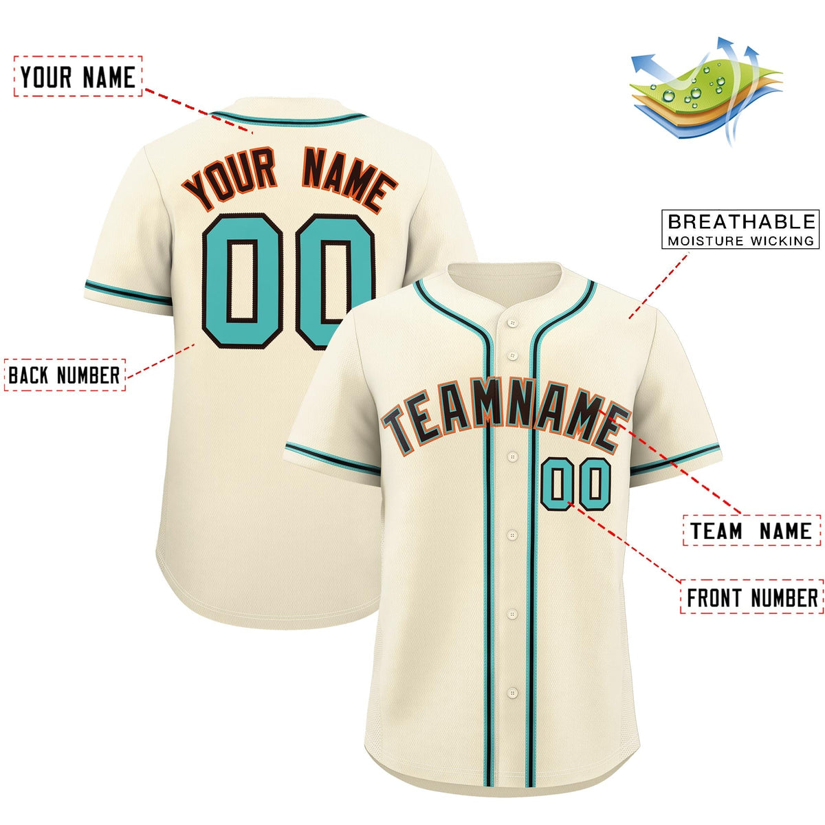 Custom Cream Classic Style Stitched Sports Uniform Personalized For Teams Quick Dry Baseball Jersey| KXKSHOP