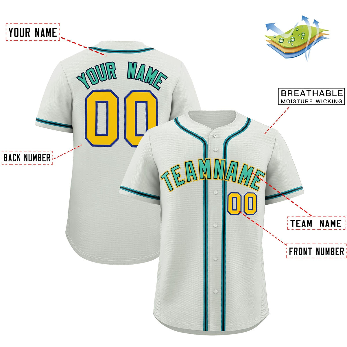 Custom Light Gray Classic Style Stitched Sports Uniform Personalized For Teams Lightweight Baseball Jersey| KXKSHOP