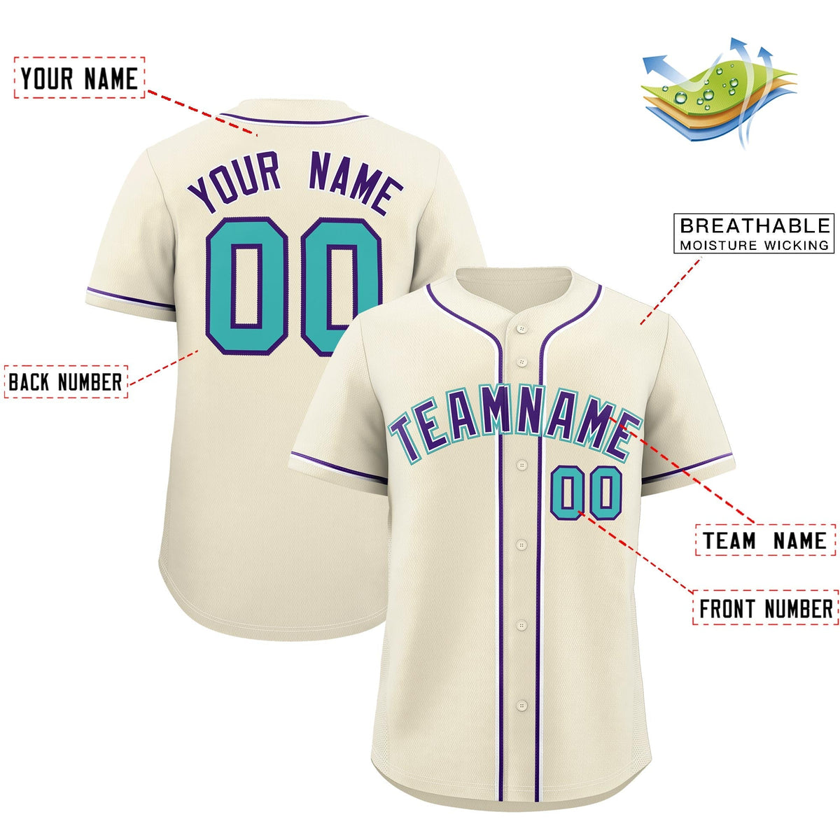 Custom Cream Classic Style Stitched Sports Uniform Personalized For Teams Quick Dry Baseball Jersey| KXKSHOP