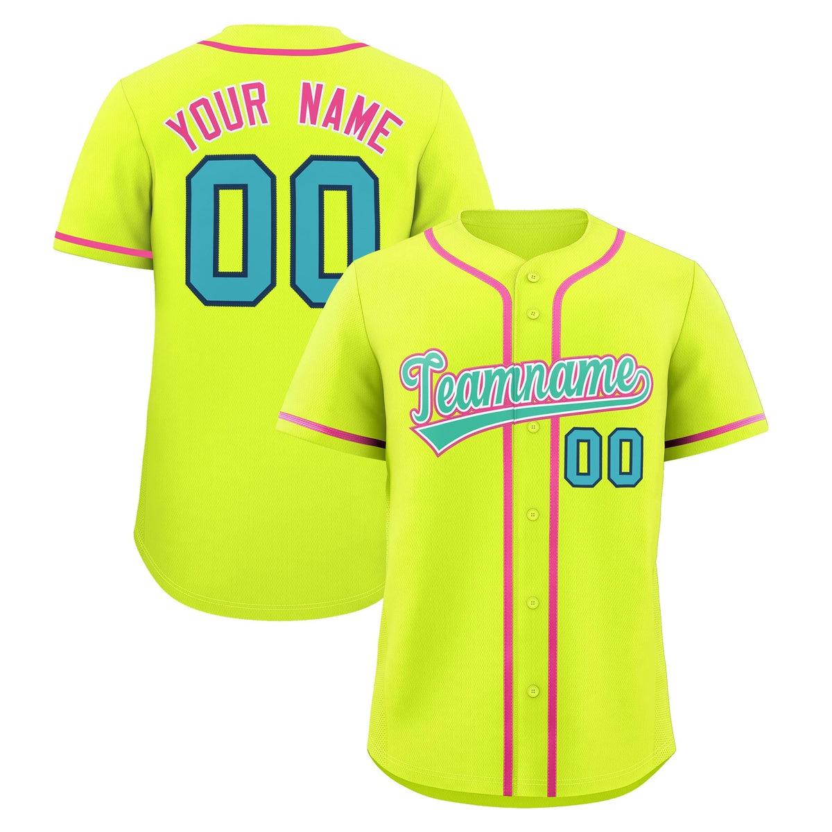 Custom Fluorescent Green Classic Style Stitched Sports Uniform Personalized For Teams Quick Dry Baseball Jersey| KXKSHOP