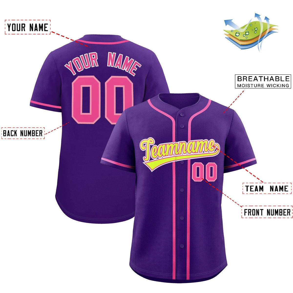 Custom Purple Classic Style Stitched Sports Uniform Personalized For Teams Quick Dry Baseball Jersey| KXKSHOP
