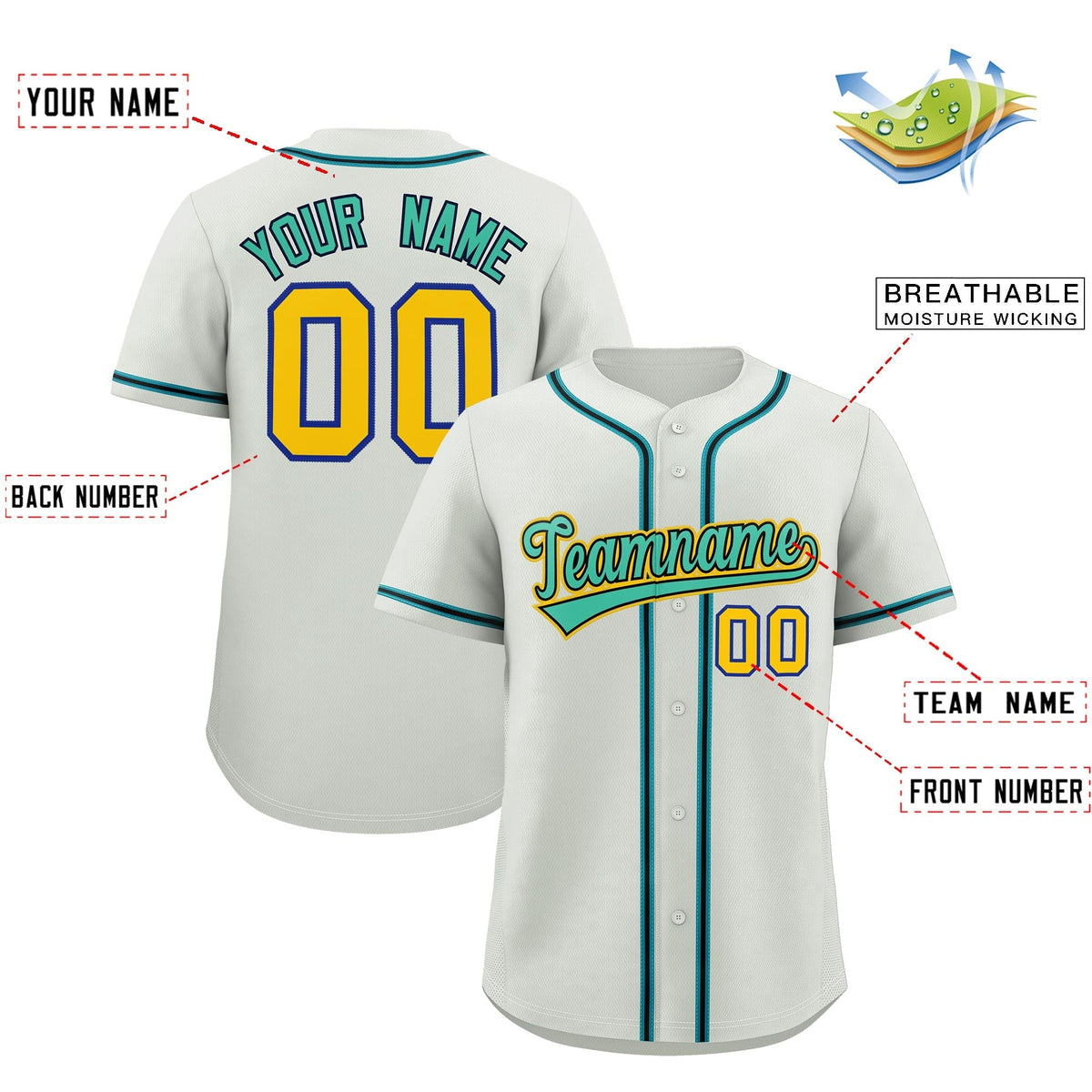 Custom Light Gray Classic Style Stitched Sports Uniform Personalized For Teams Lightweight Baseball Jersey| KXKSHOP