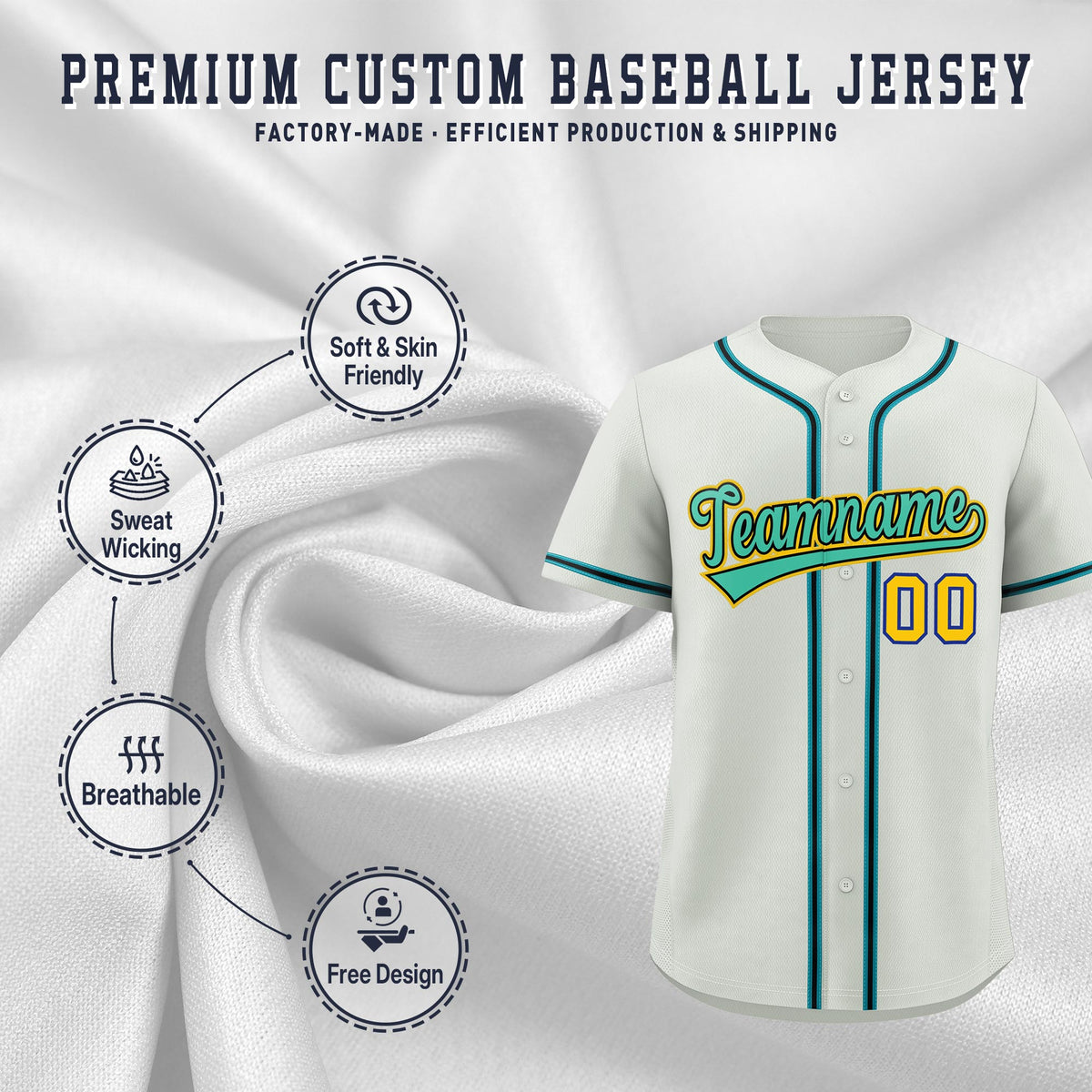 Custom Light Gray Classic Style Stitched Sports Uniform Personalized For Teams Lightweight Baseball Jersey| KXKSHOP