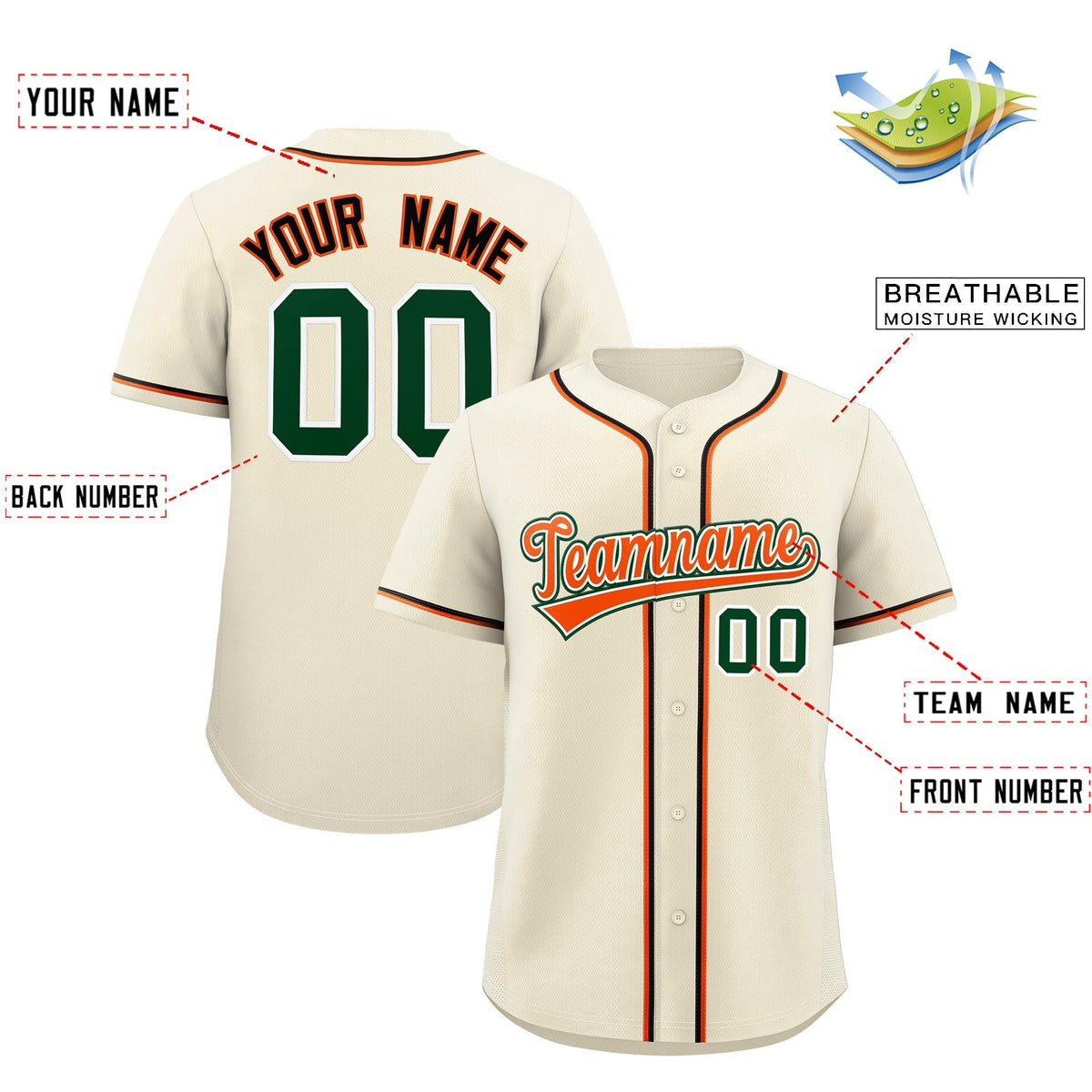 Custom Cream Classic Style Stitched Sports Uniform Personalized For Teams Lightweight Baseball Jersey| KXKSHOP