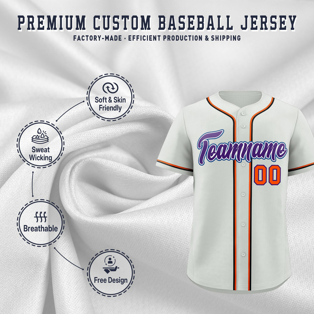 Custom Light Gray Classic Style Stitched Sports Uniform Personalized For Teams Quick Dry Baseball Jersey| KXKSHOP