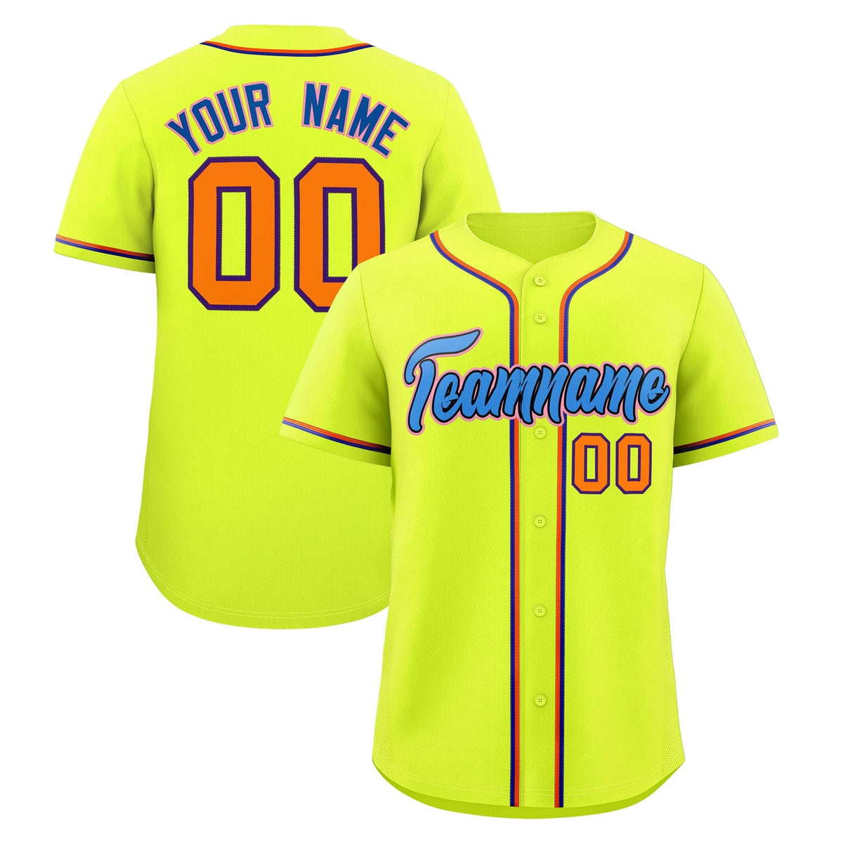 Custom Fluorescent Green Classic Style Stitched Sports Uniform Personalized For Teams Quick Dry Baseball Jersey| KXKSHOP
