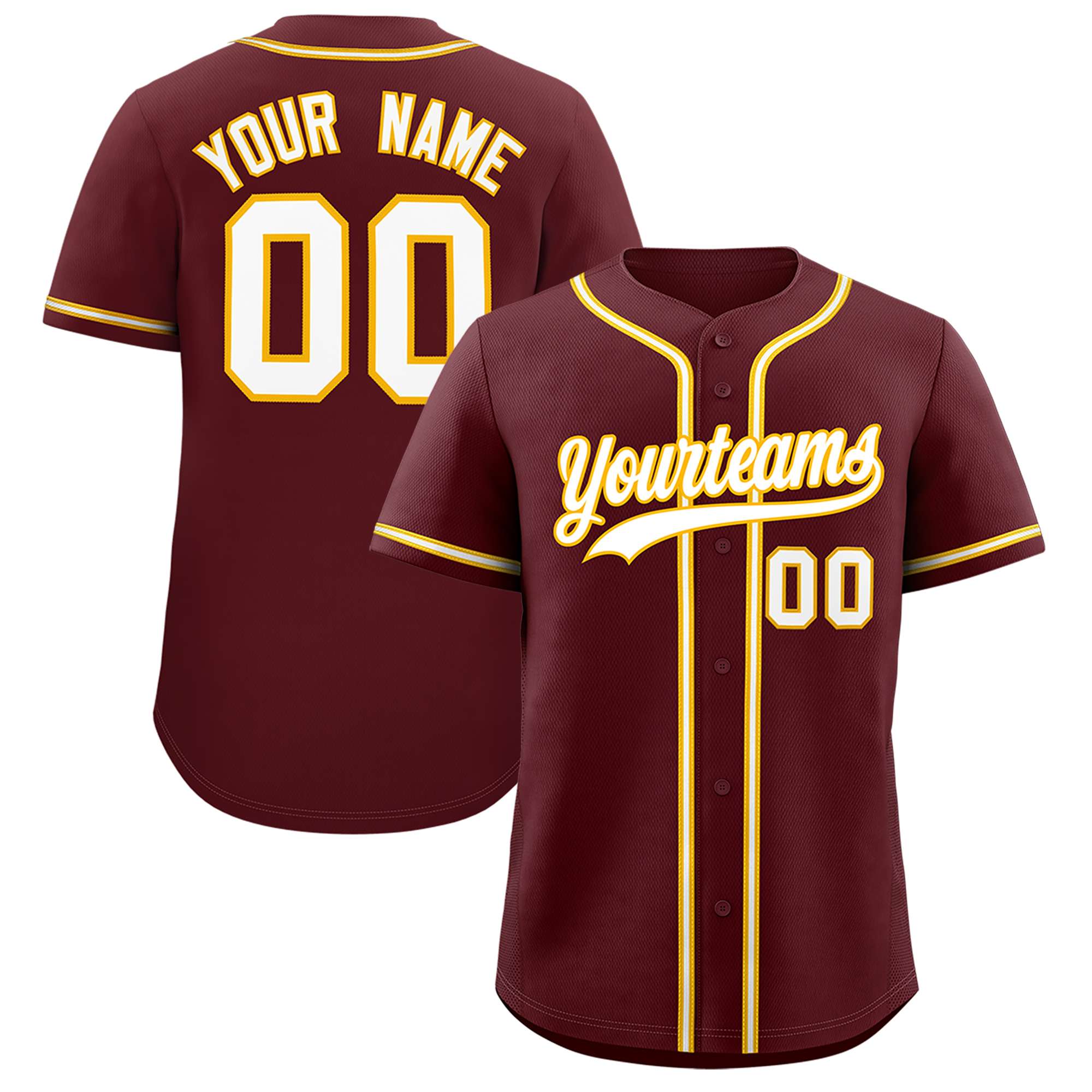 Custom Burgundy Classic Style Authentic Baseball Jersey