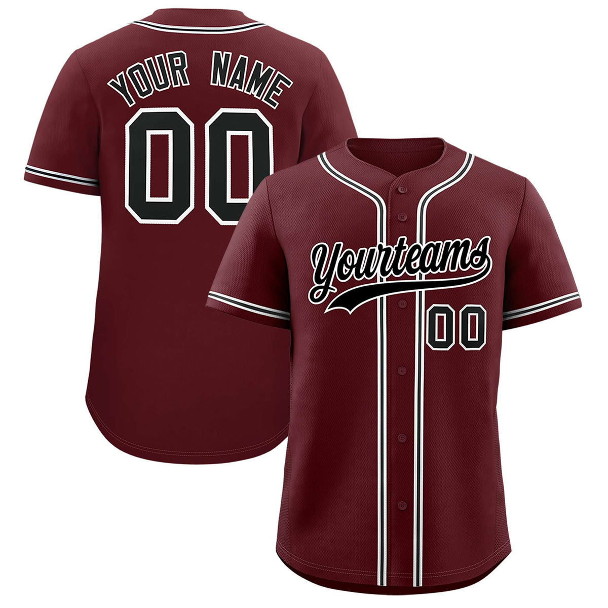 Custom Burgundy Classic Style Authentic Baseball Jersey