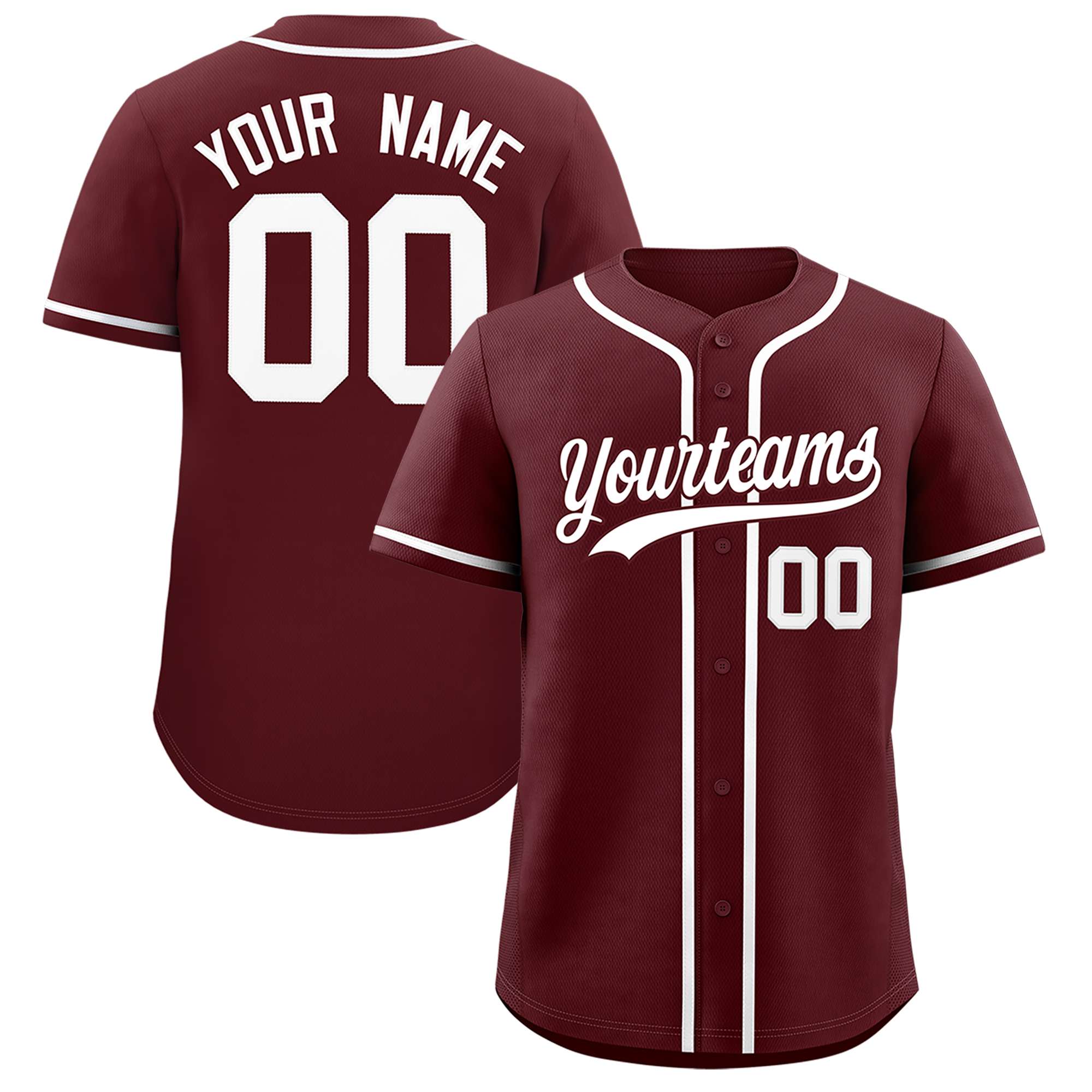 Custom Burgundy Classic Style Authentic Baseball Jersey