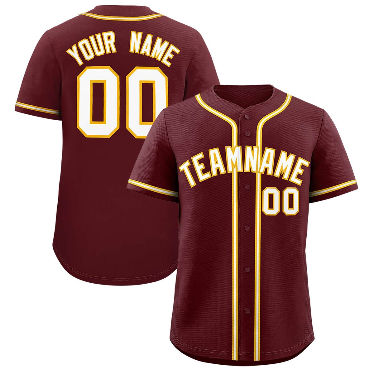 Custom Burgundy Classic Style Authentic Baseball Jersey