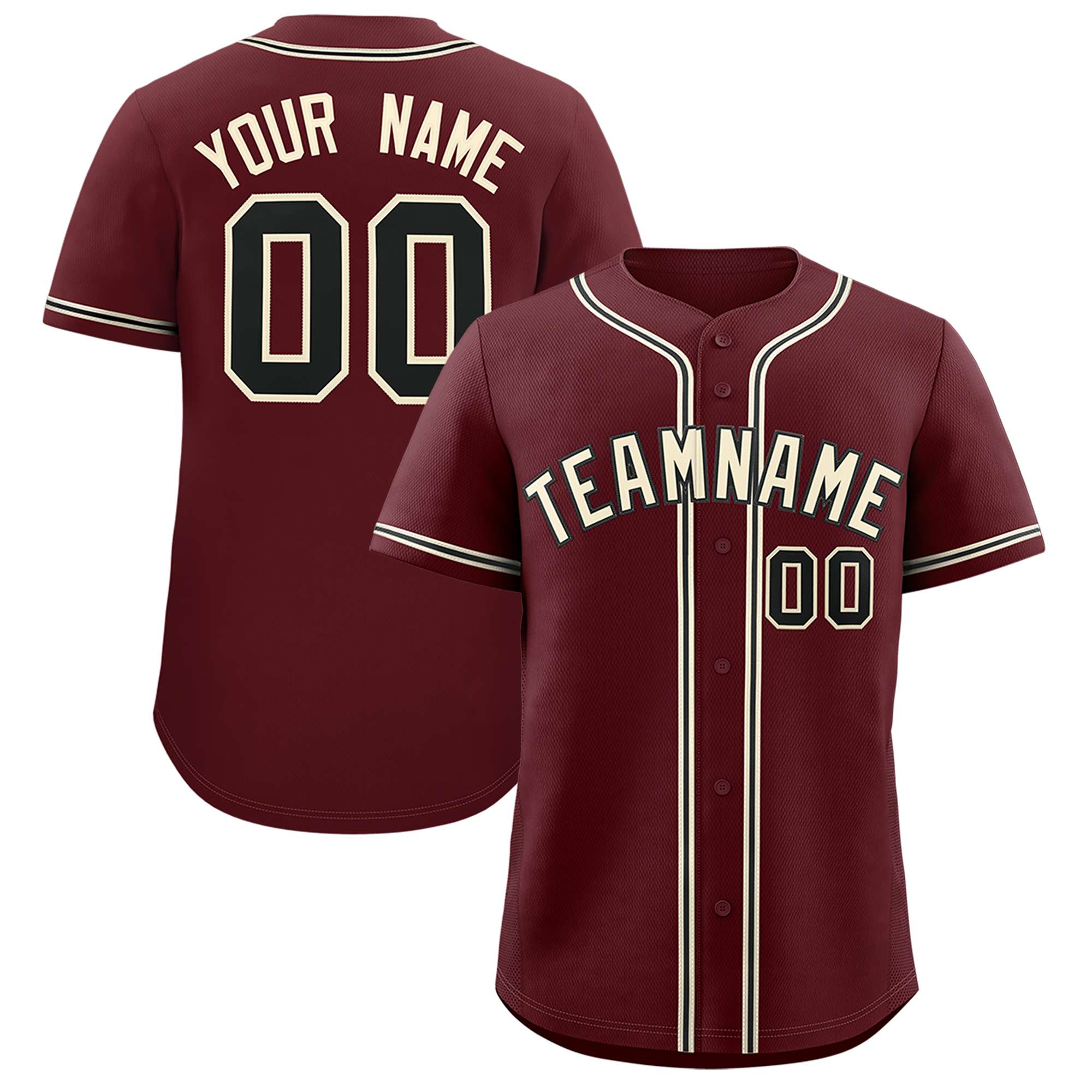 Custom Burgundy Classic Style Authentic Baseball Jersey