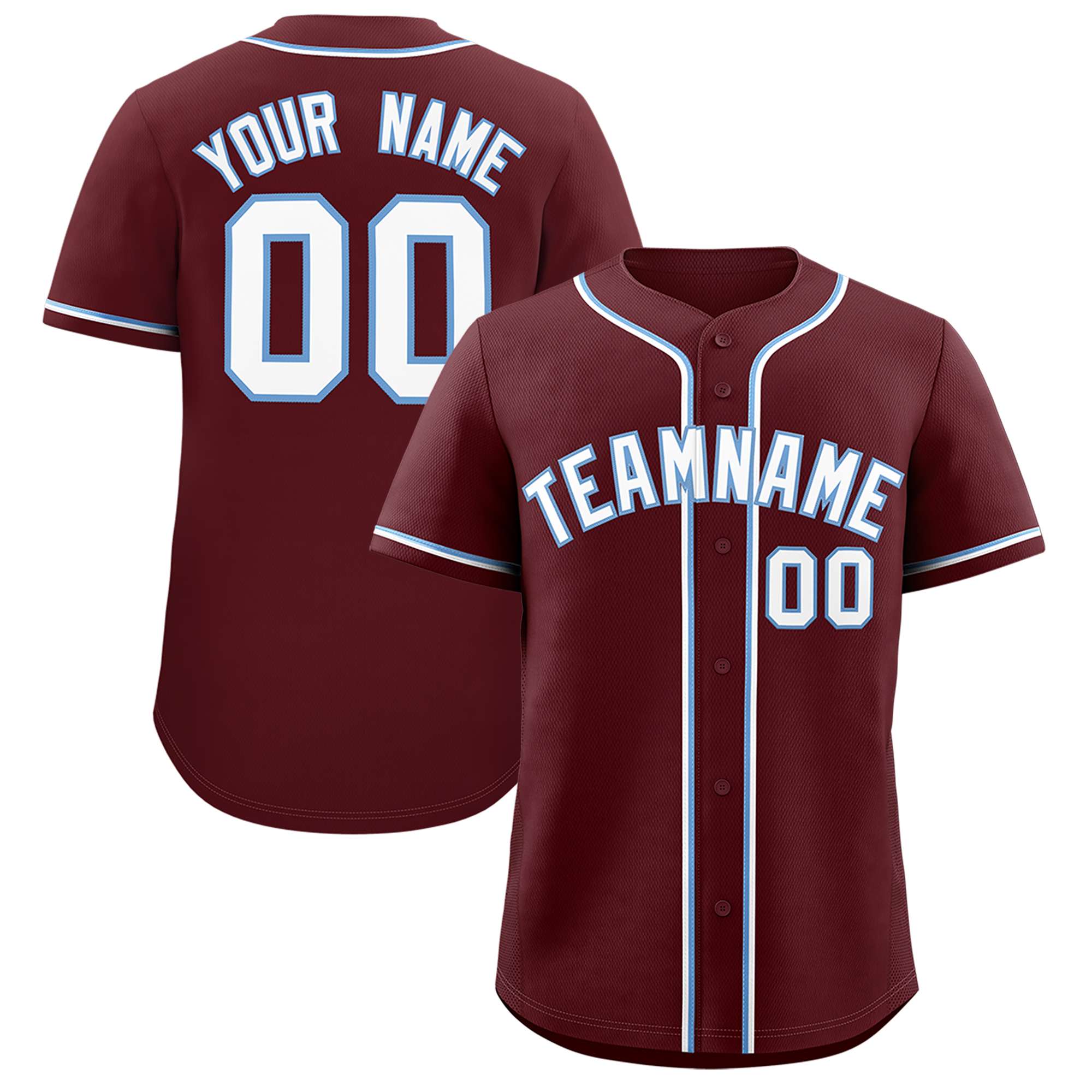 Custom Burgundy Classic Style Authentic Baseball Jersey