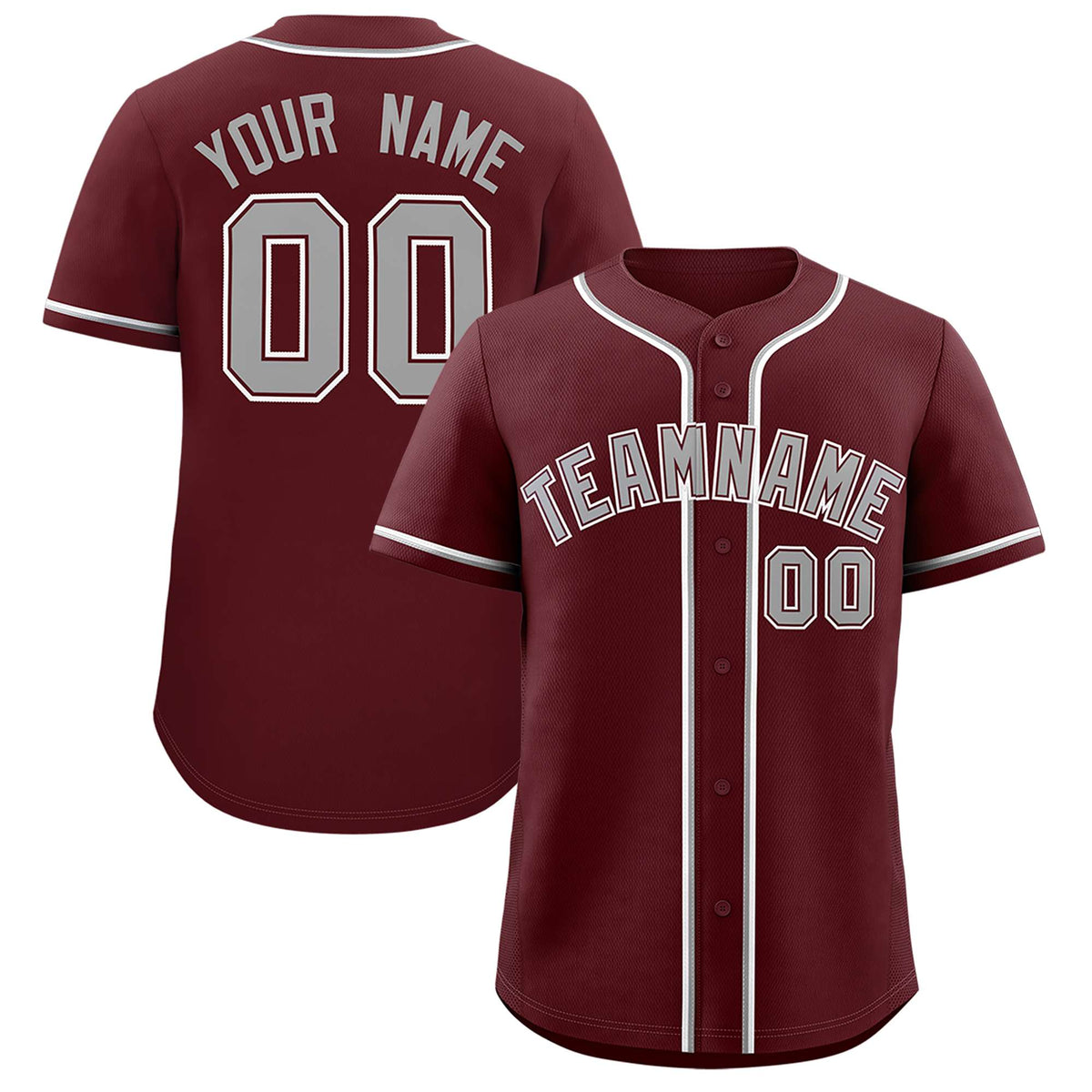 Custom Burgundy Classic Style Authentic Baseball Jersey
