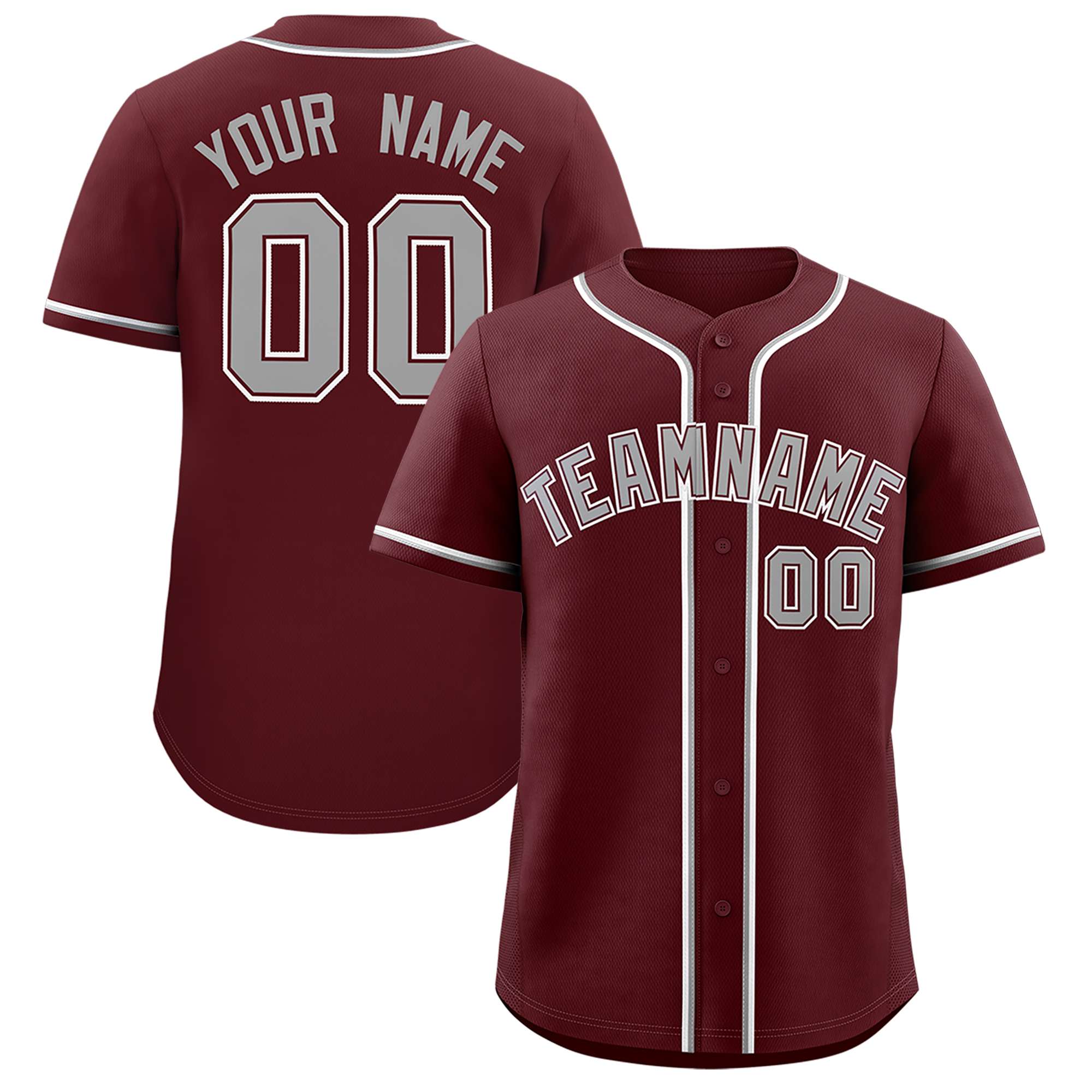 Custom Burgundy Classic Style Authentic Baseball Jersey