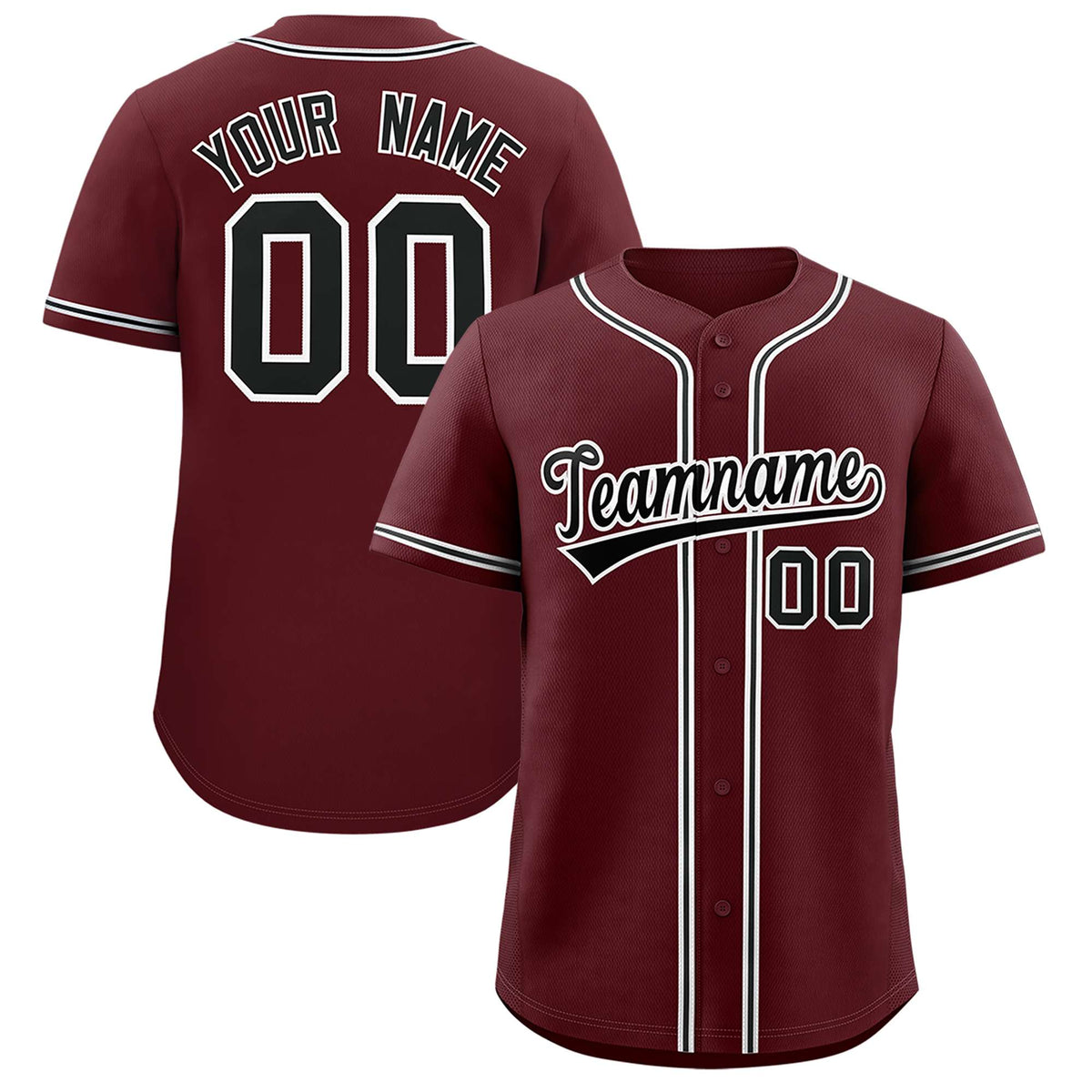 Custom Burgundy Classic Style Authentic Baseball Jersey