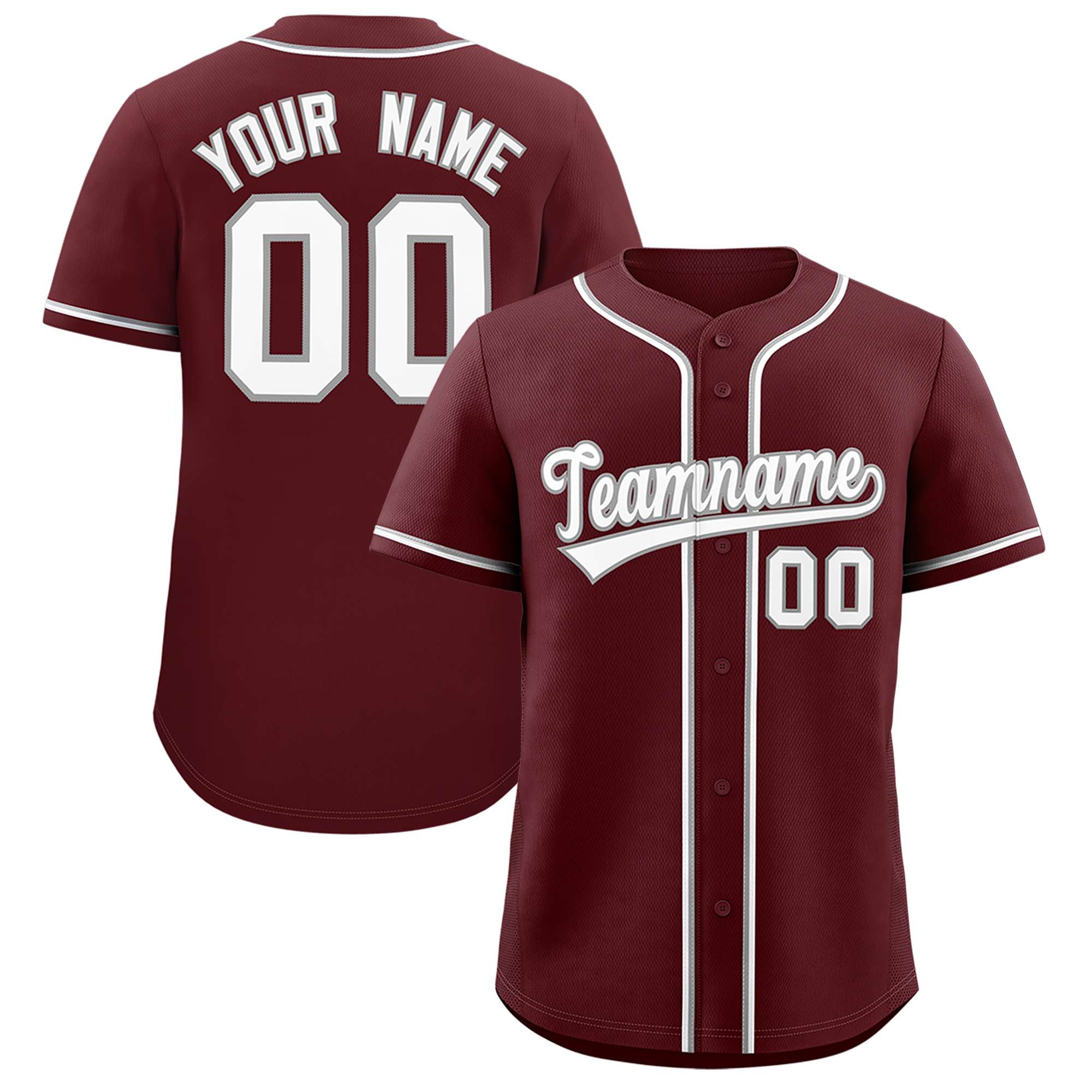 Custom Burgundy Classic Style Authentic Baseball Jersey