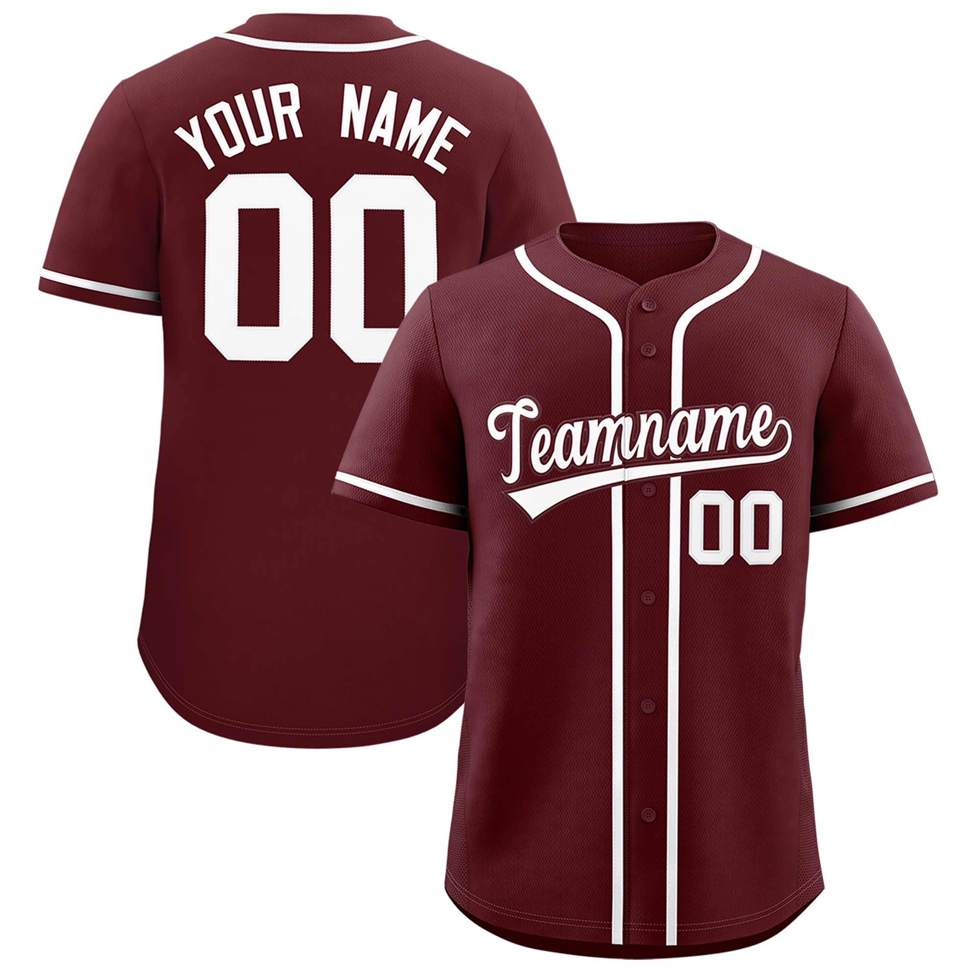 Custom Burgundy Classic Style Authentic Baseball Jersey