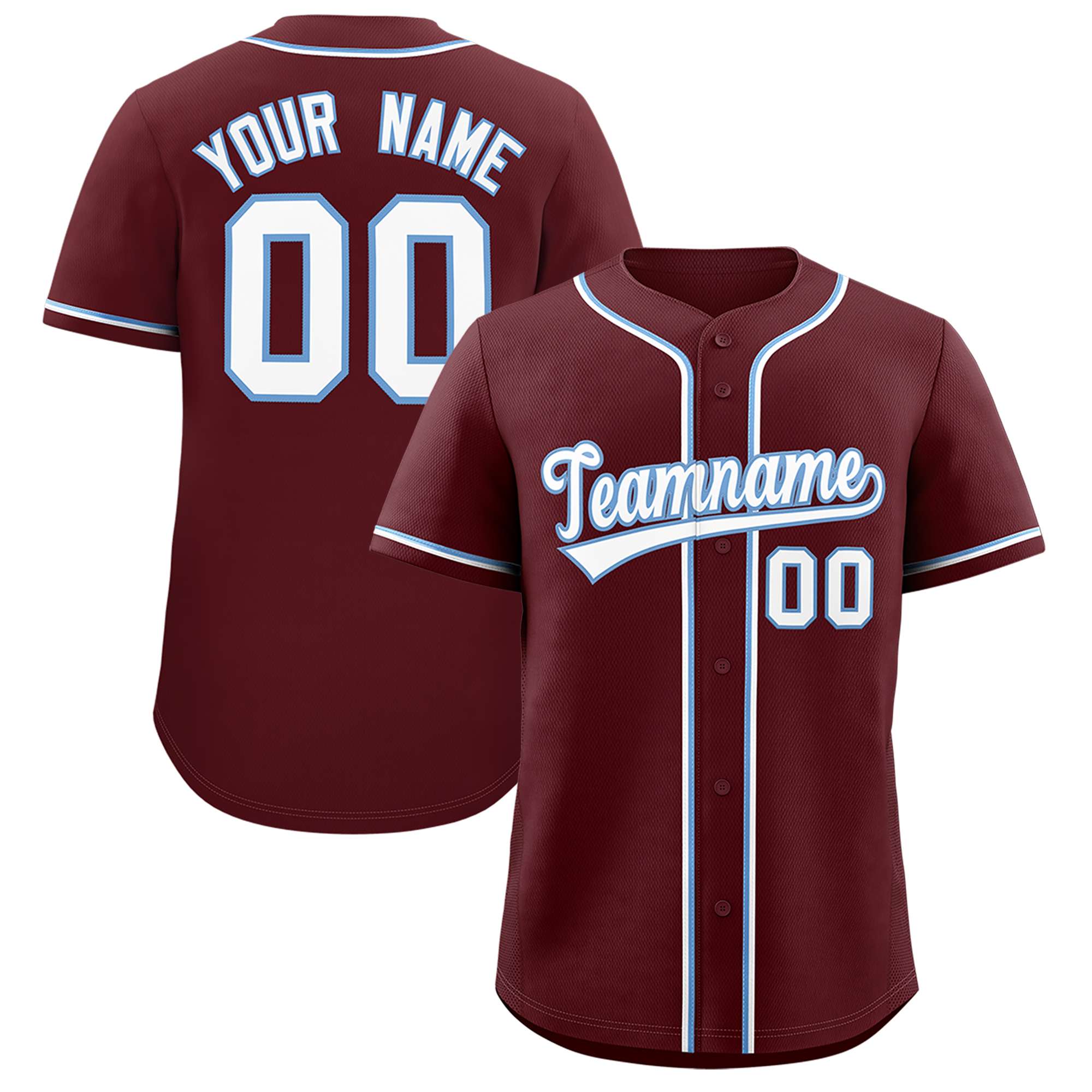 Custom Burgundy Classic Style Authentic Baseball Jersey