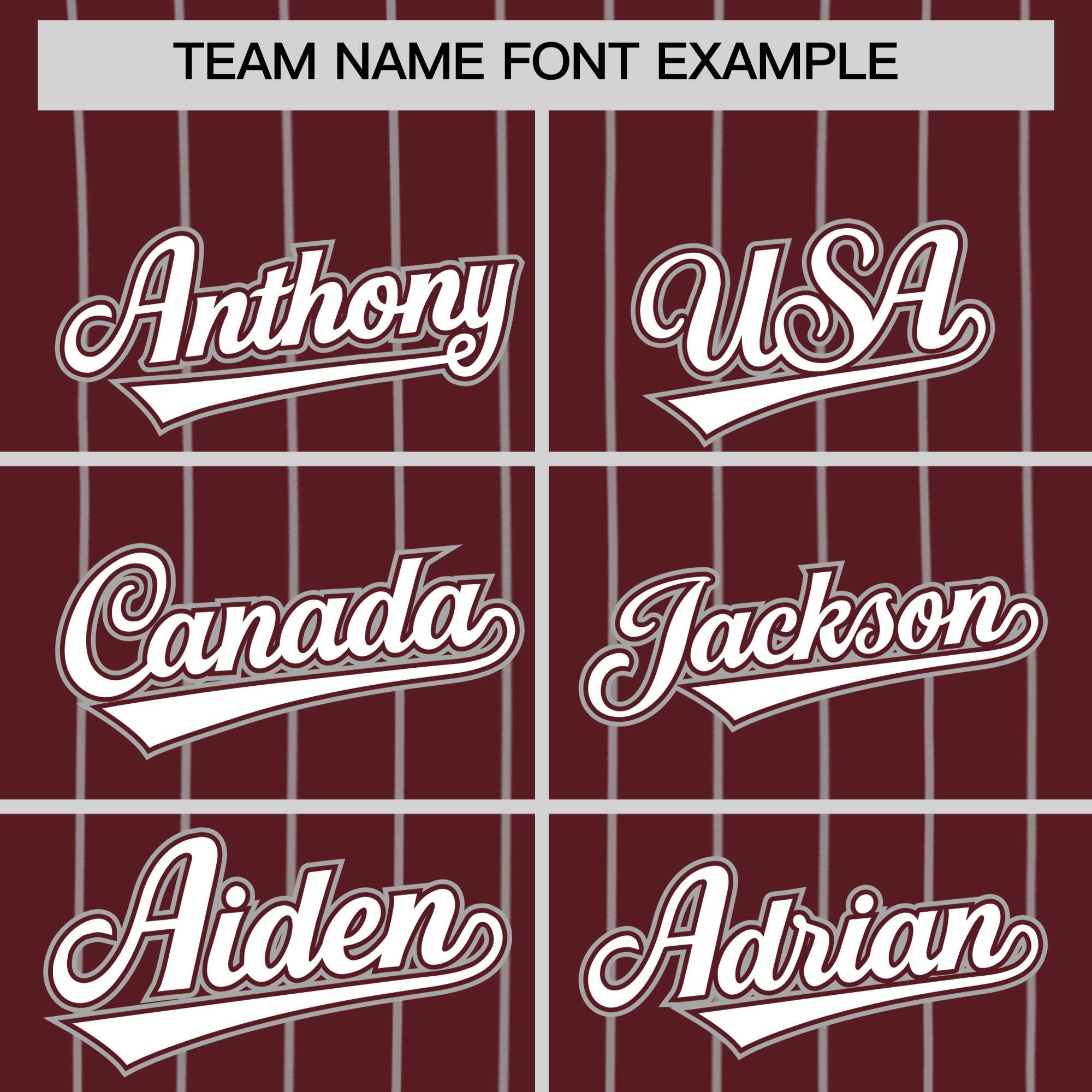 Custom Burgundy Gray Stripe Fashion Authentic Baseball Jersey