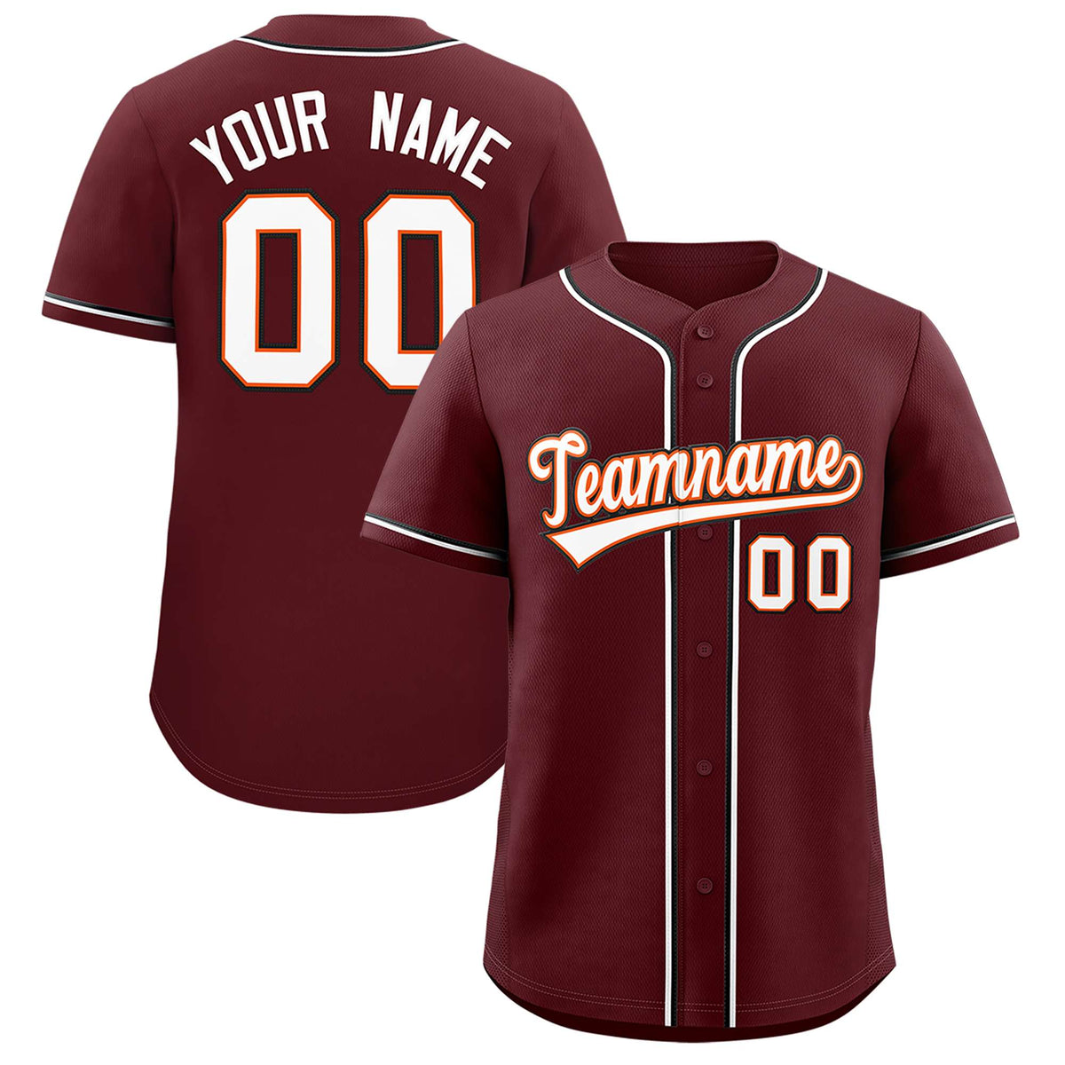 Custom Burgundy Classic Style Authentic Baseball Jersey